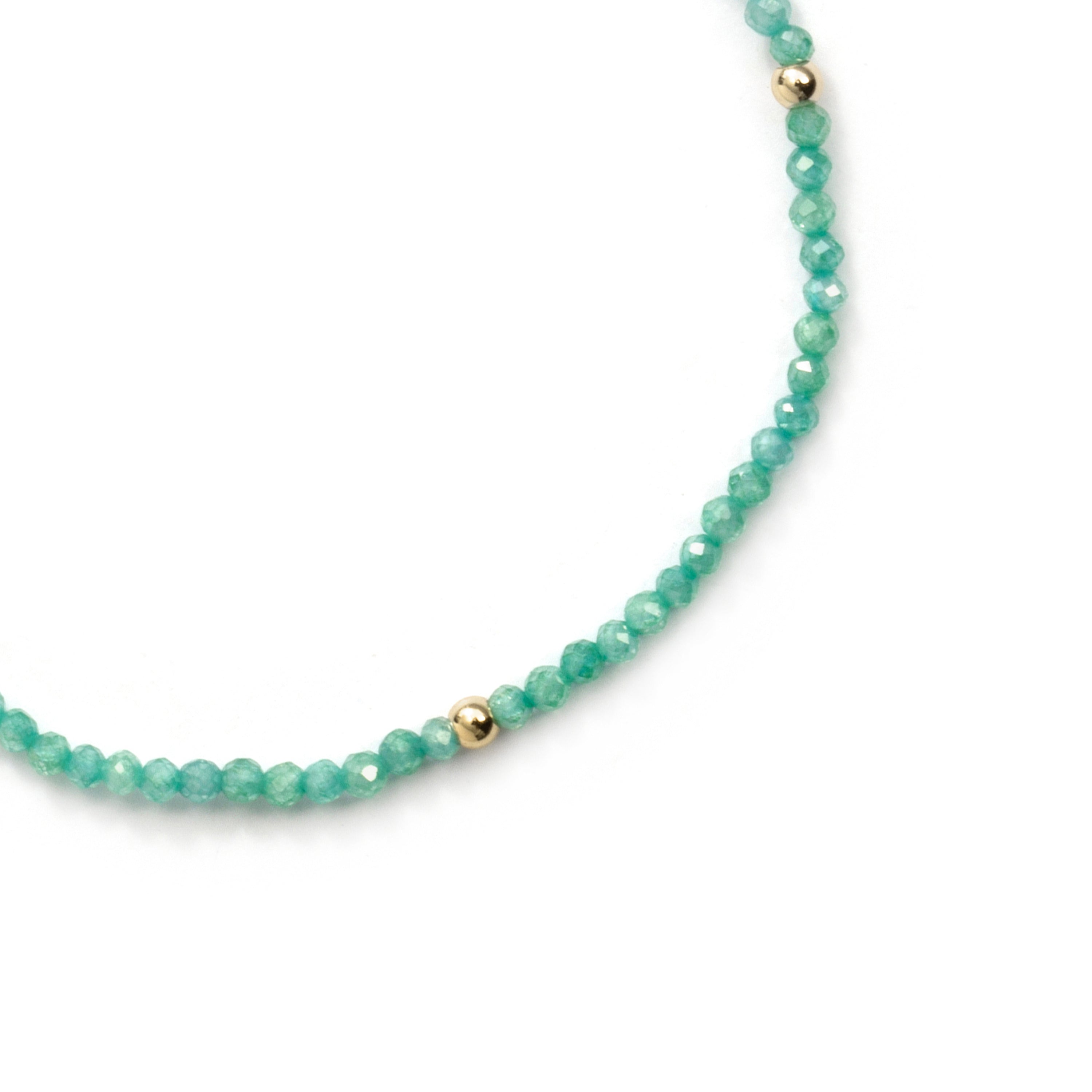 Bracciale in lega di metallo e cristallo verde con finitura in oro giallo 18k - Hilry