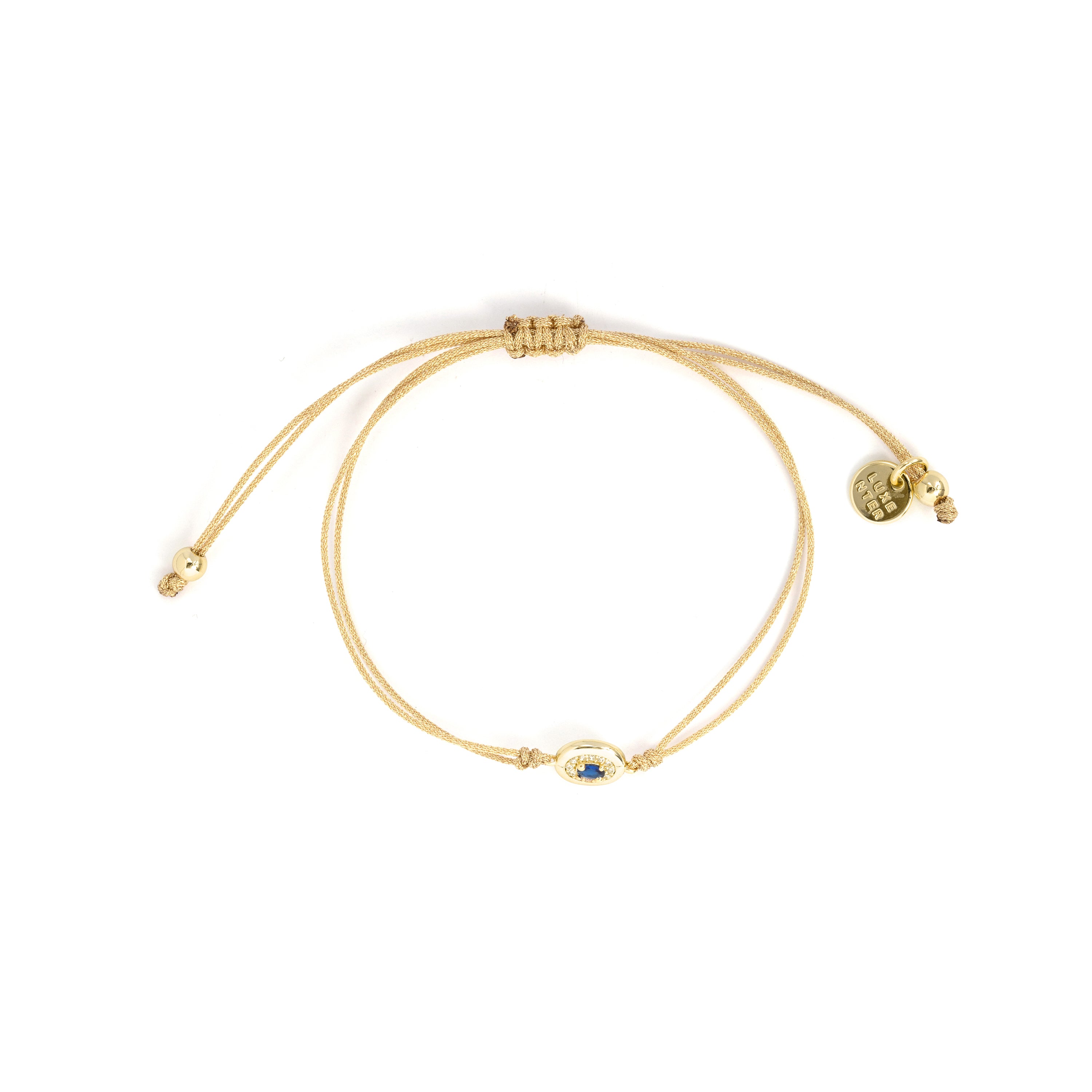 Pulsera de Circonita Zafiro acabado en oro amarillo de 18k - Sahspu