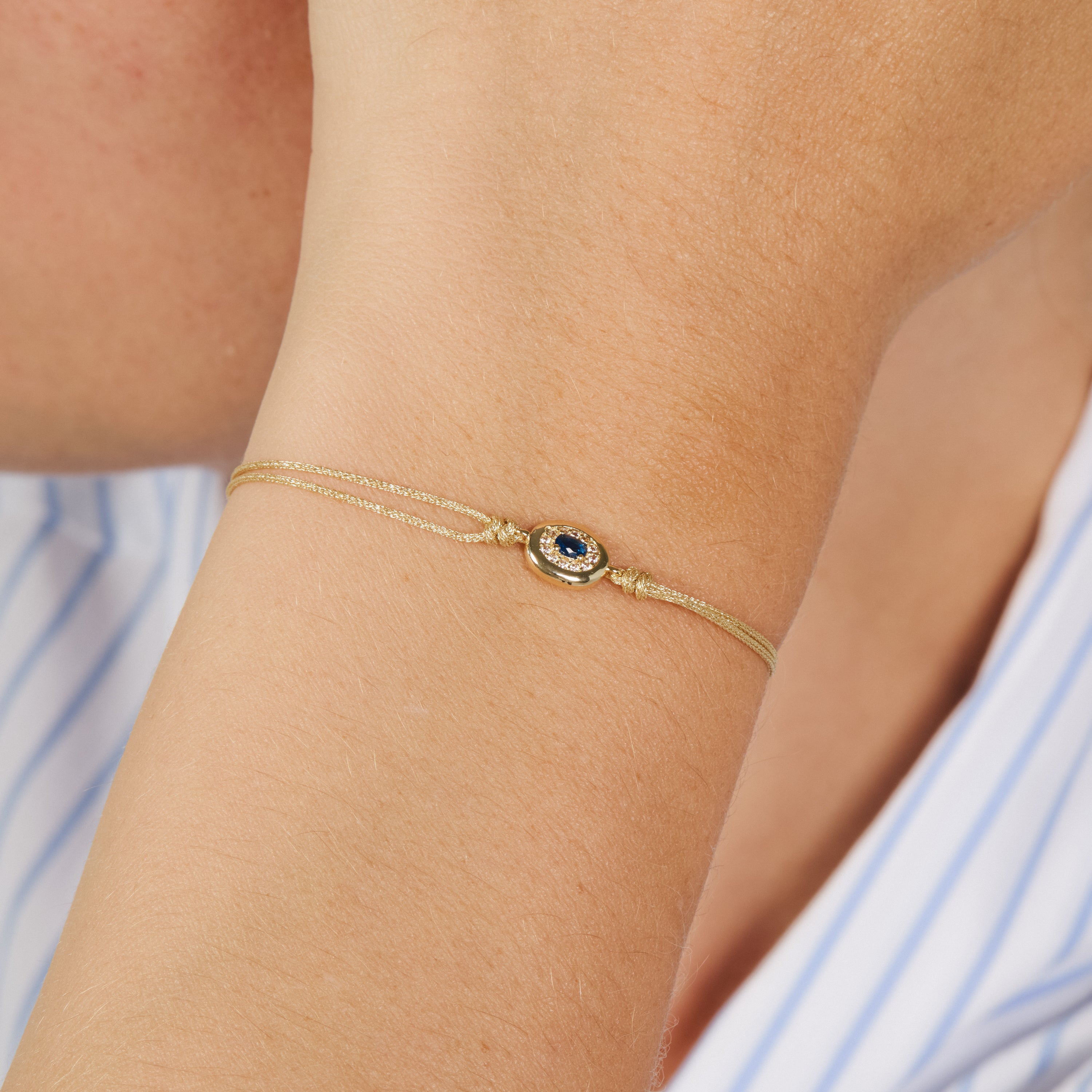 Pulsera de Circonita Zafiro acabado en oro amarillo de 18k - Sahspu