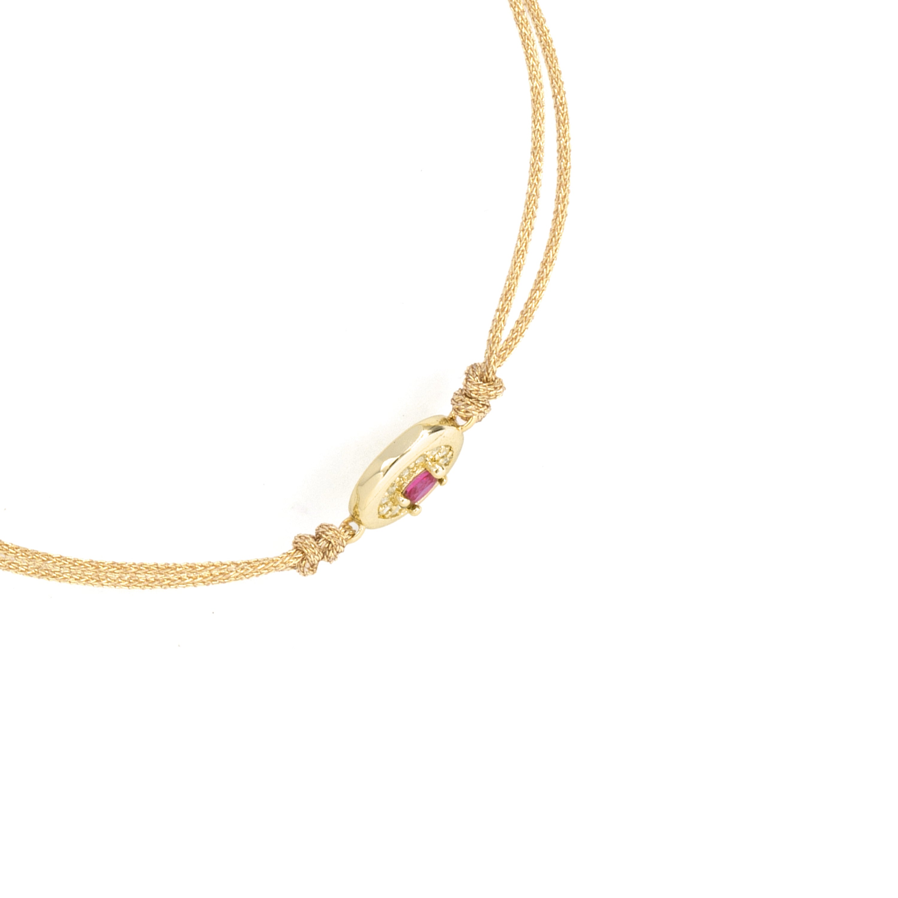 Pulsera de Circonita Rubí acabado en oro amarillo de 18k - Sahspu