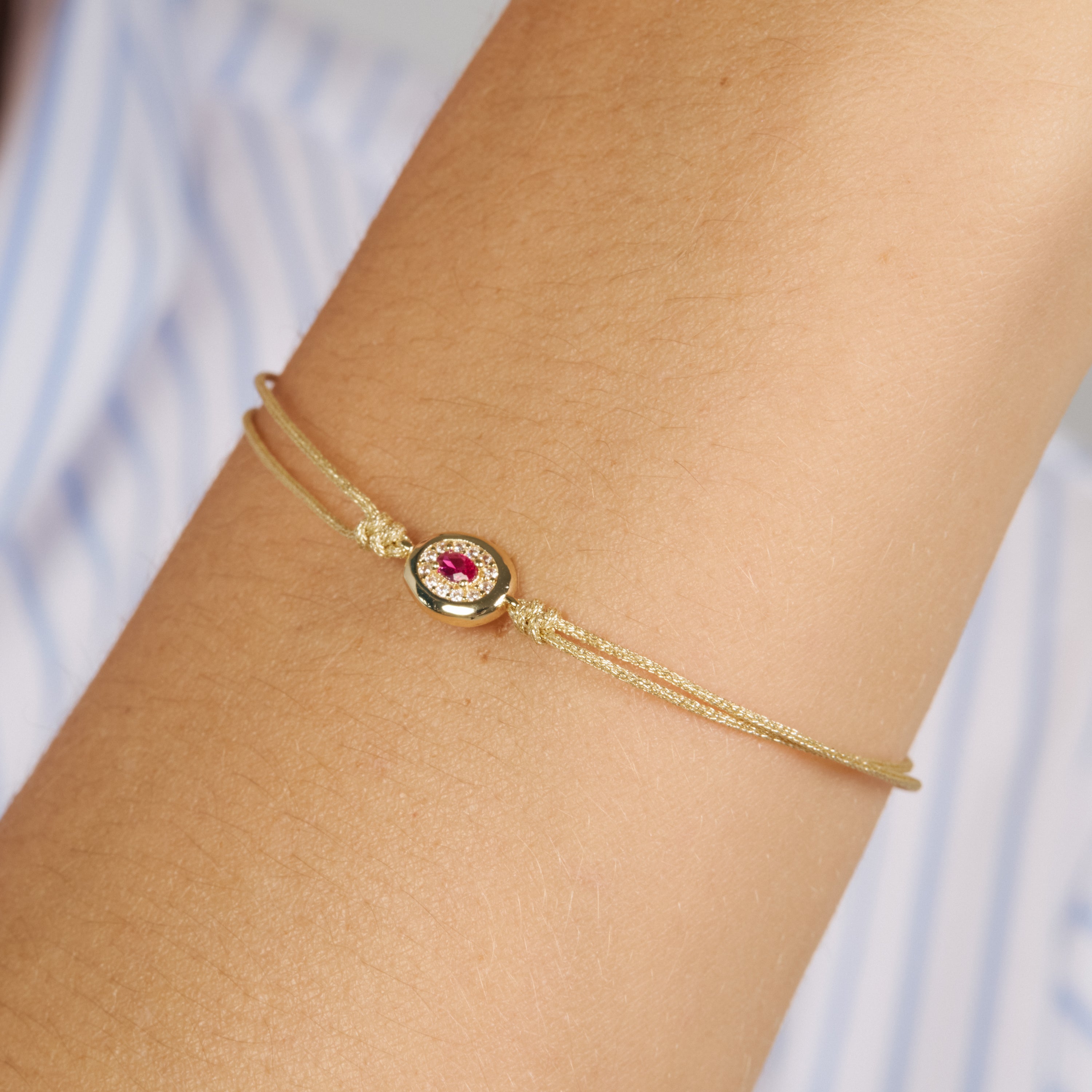 Pulsera de Circonita Rubí acabado en oro amarillo de 18k - Sahspu