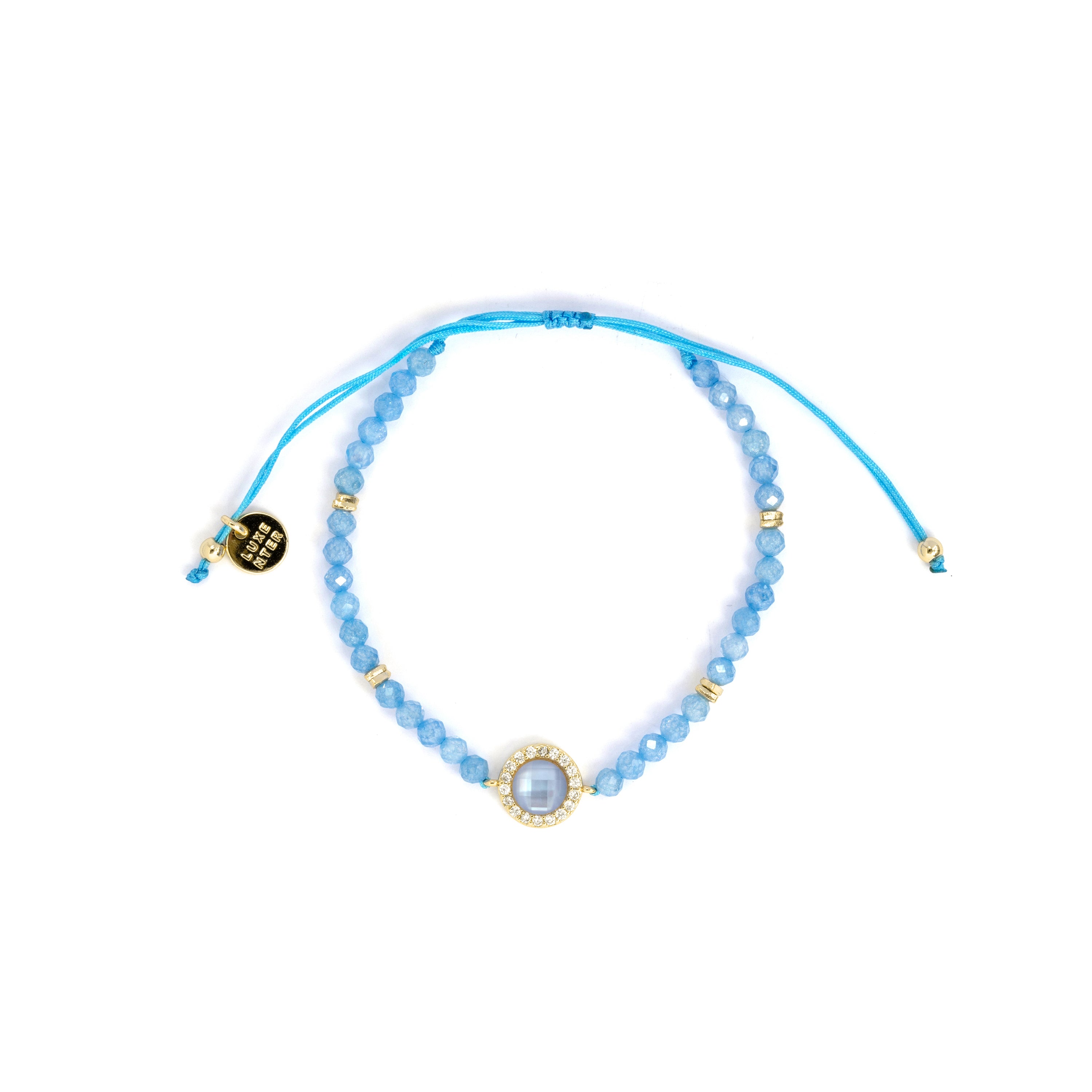 Pulsera de Doblete Azul Ch acabado en oro amarillo de 18k - Tasass