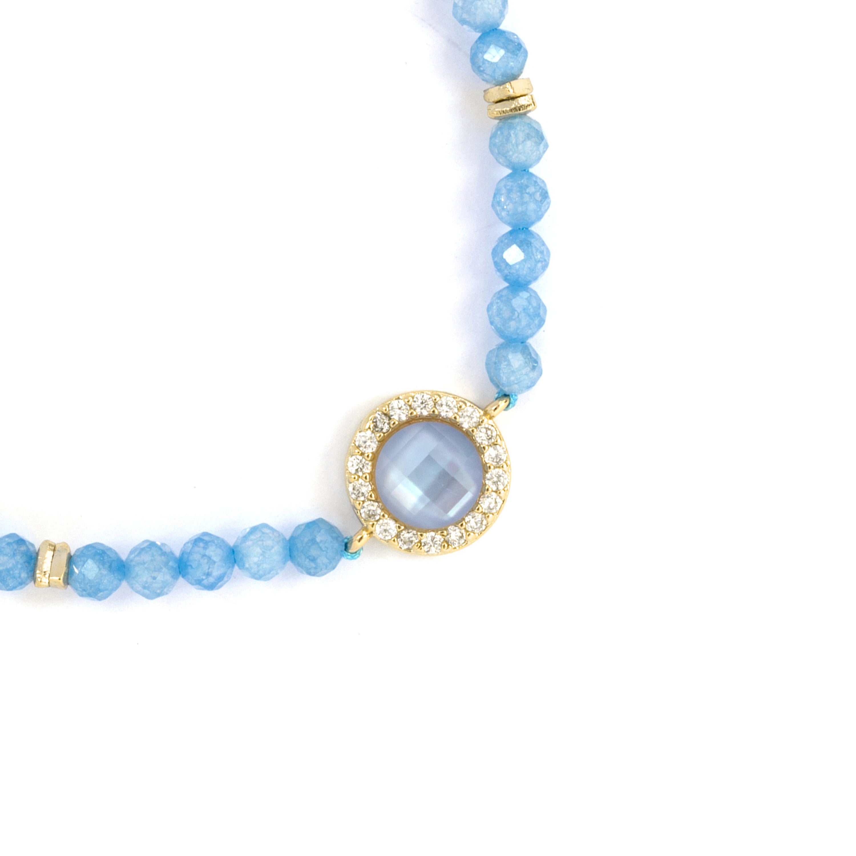 Pulsera de Doblete Azul Ch acabado en oro amarillo de 18k - Tasass
