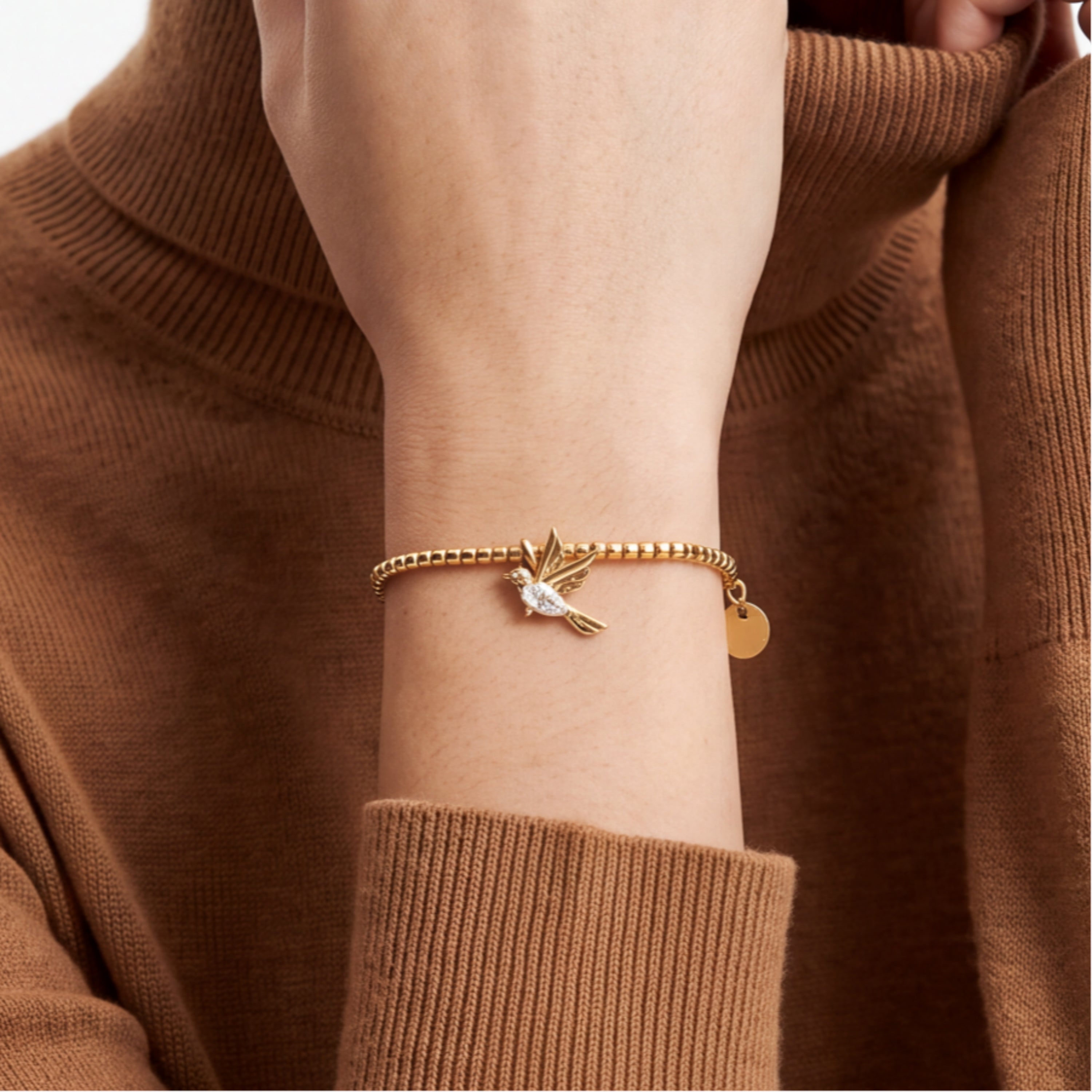 Pulsera de Circonita Brillante acabado en oro amarillo de 18k - Dur