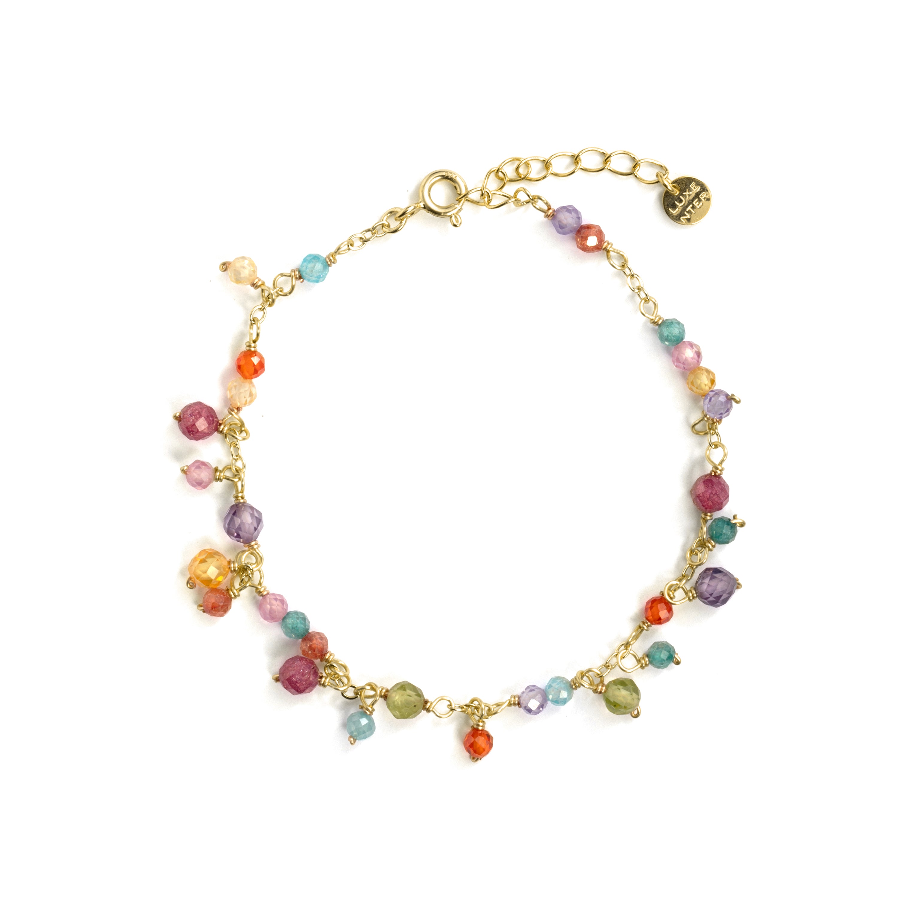 Bracelet en zircone multicolore avec finition en or jaune 18 carats - Nensa