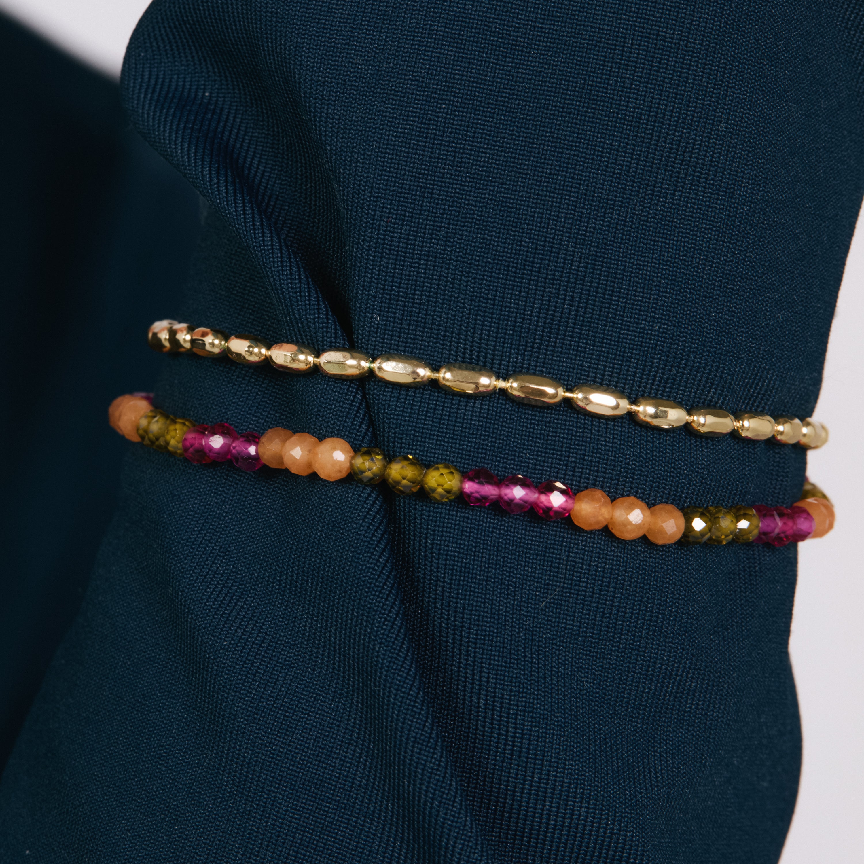 Pulsera de Cristal Multicolor acabado en oro amarillo de 18k - Jorong