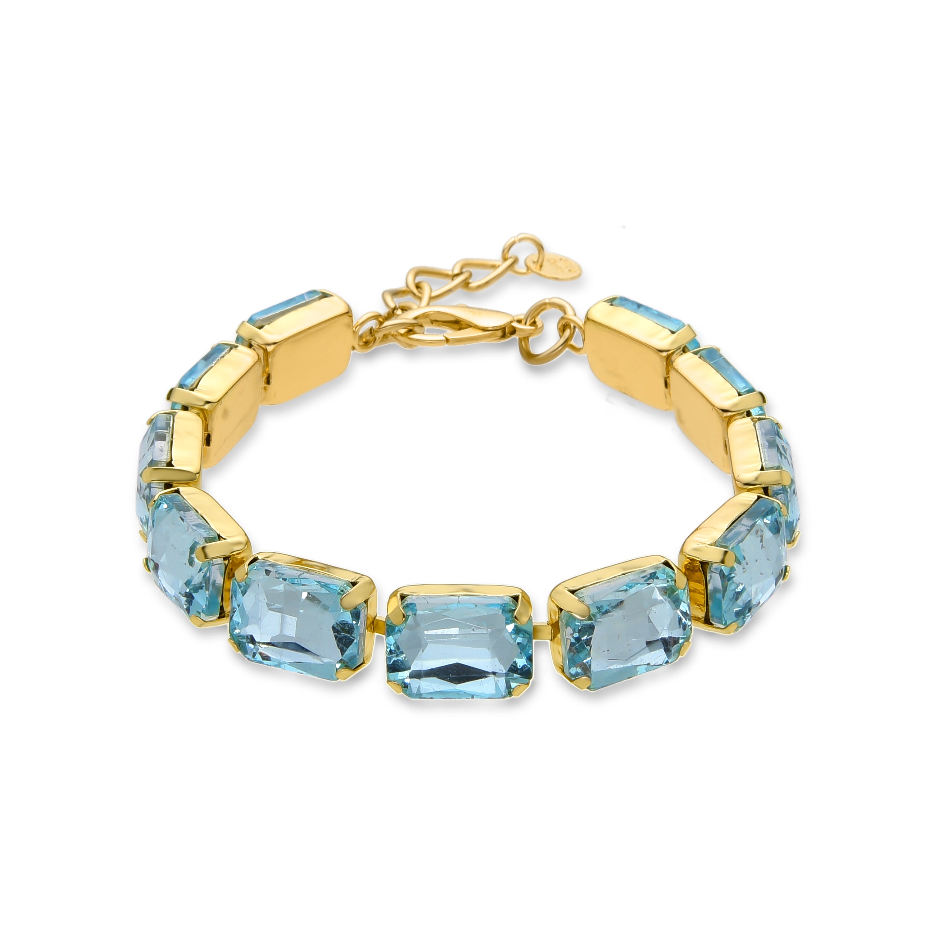 Pulsera de Cristal Azul acabada en oro amarillo 18K - Ankek
