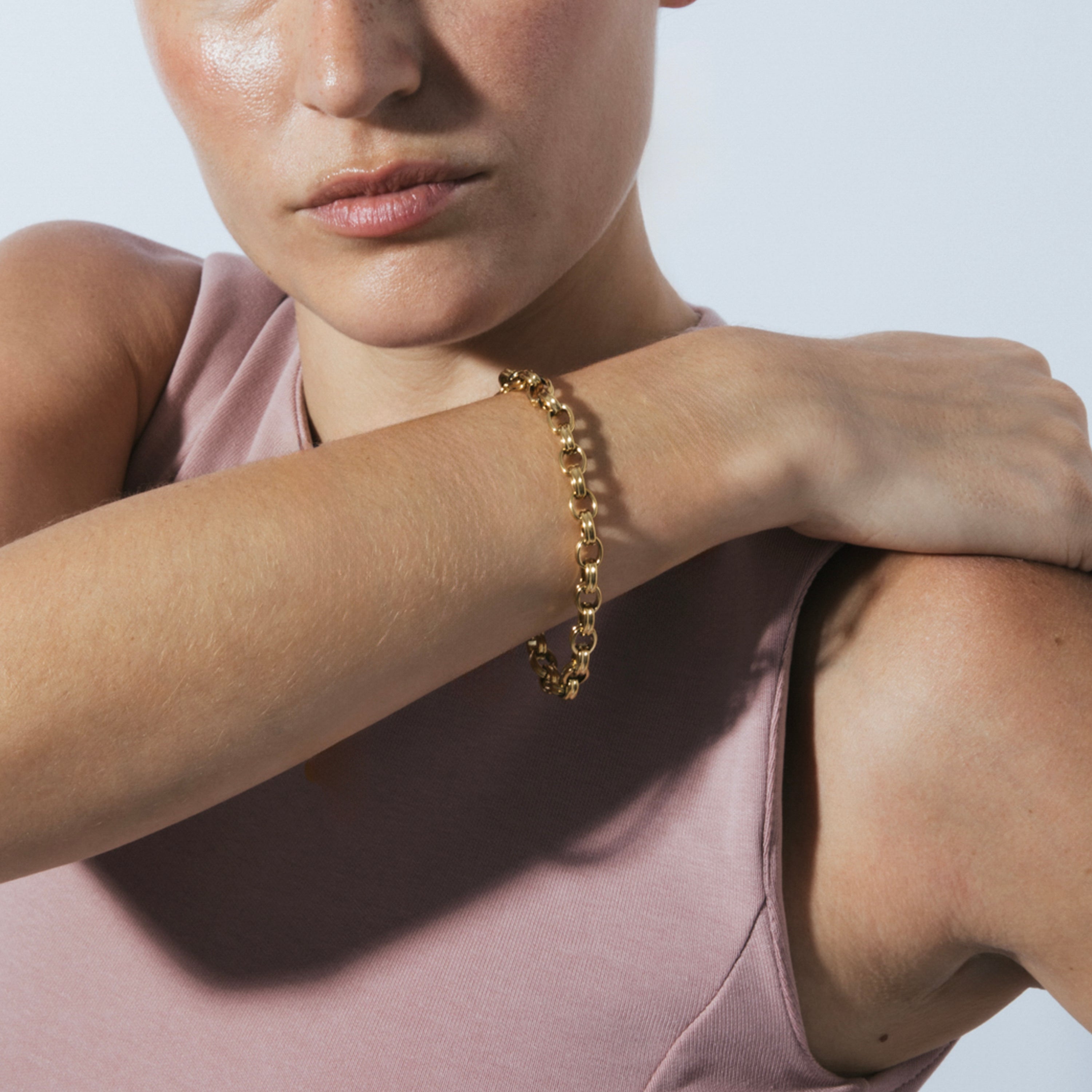 Pulsera acabado en oro amarillo 18k - Haloy