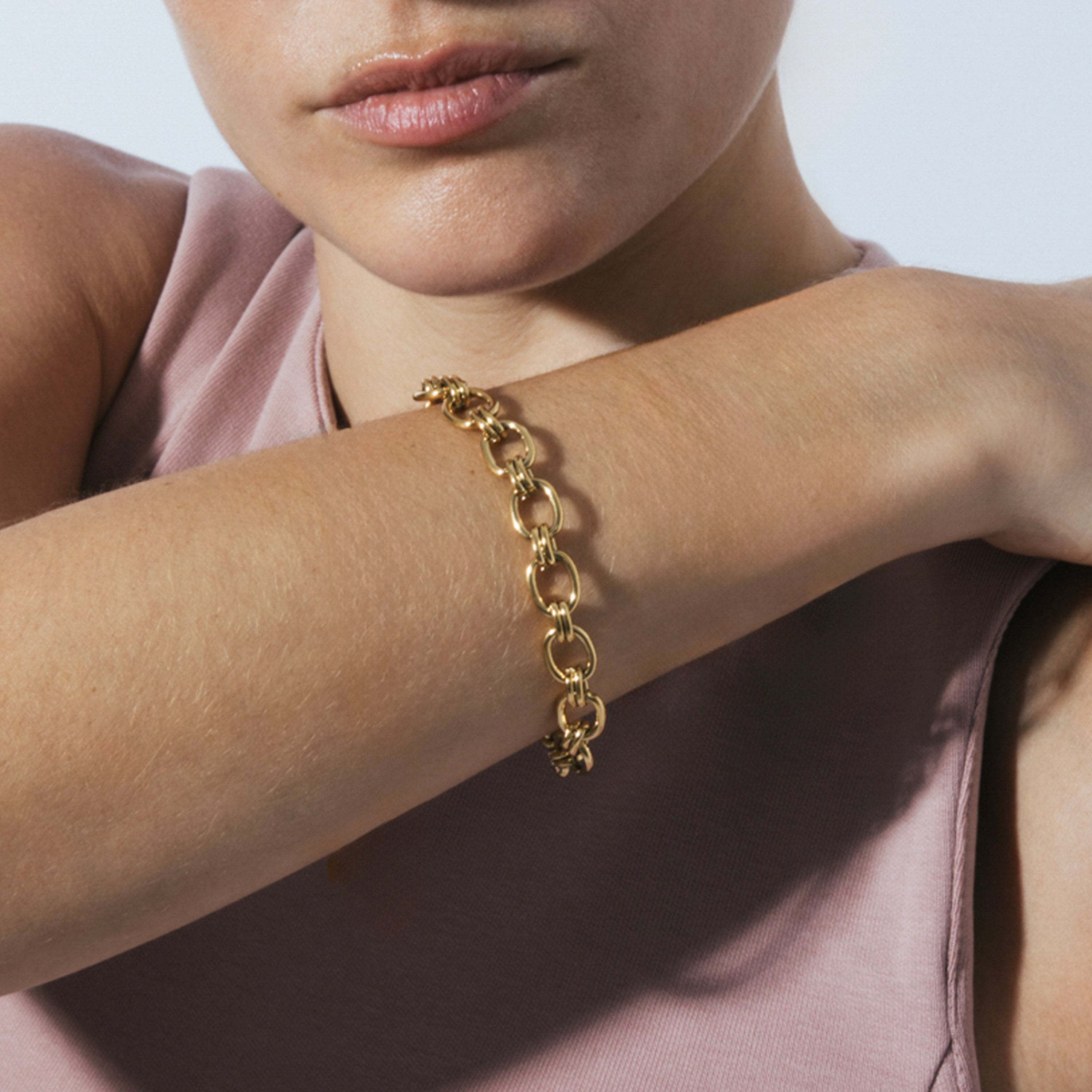 Pulseira acabamento em ouro amarelo 18k - Neehi