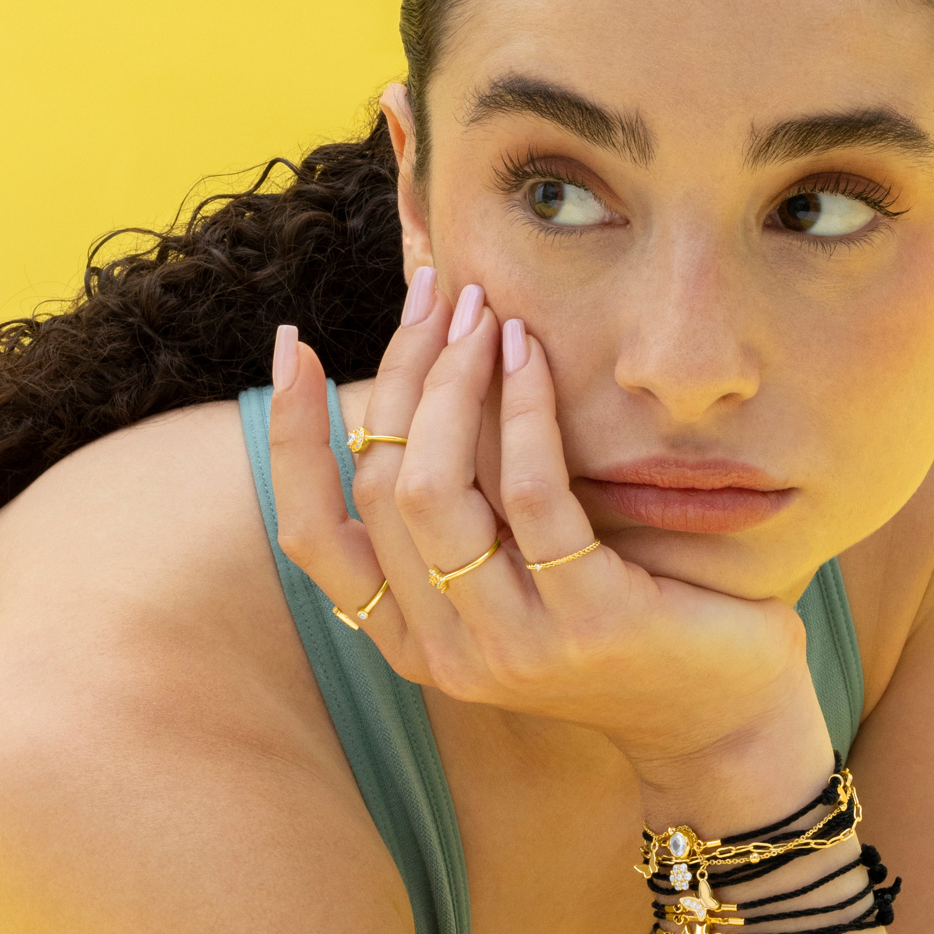 Bracelet en zircon brillant fini en or jaune 18K - Tiek