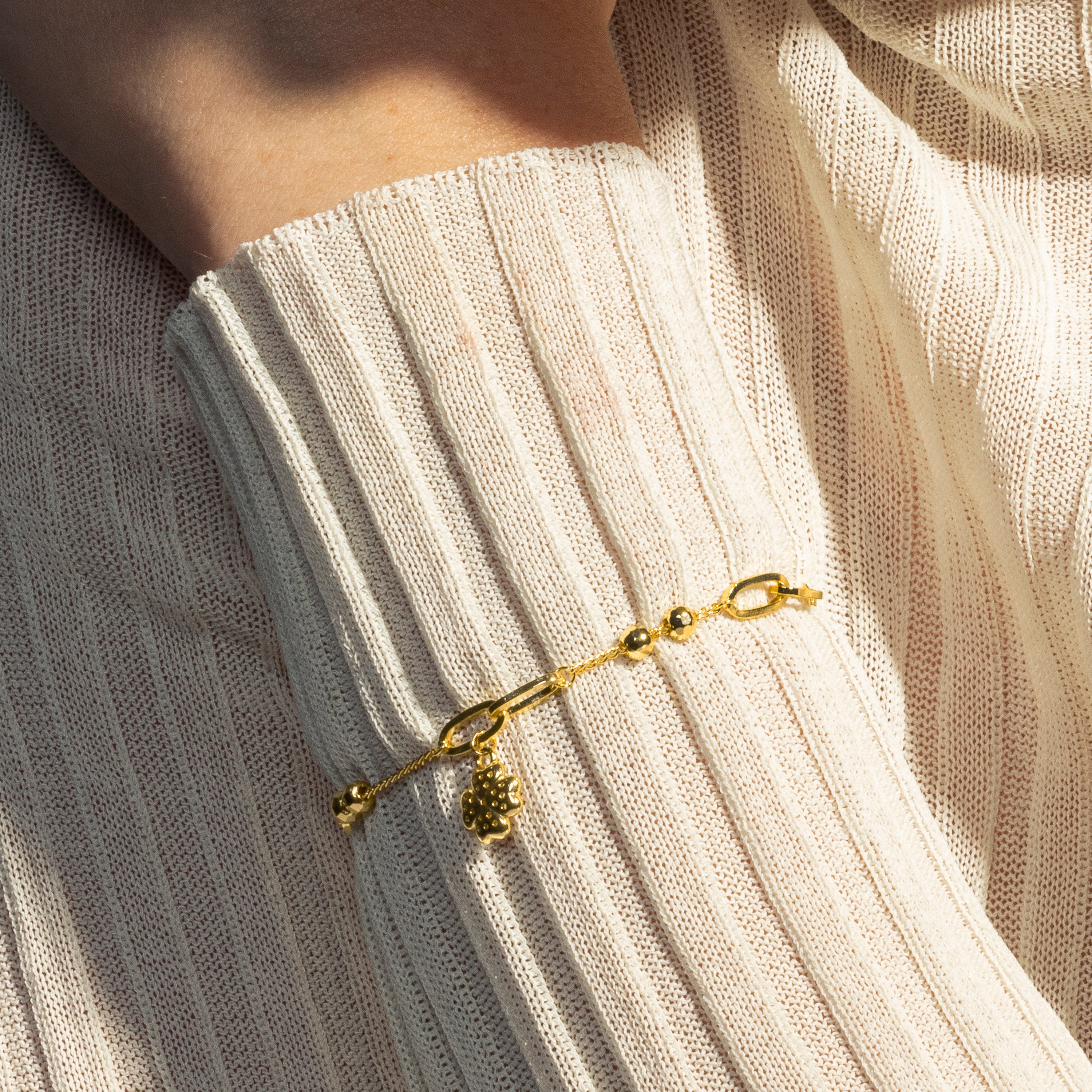 Pulsera de Circonita Brillante acabada en oro amarillo 18K - Wilya