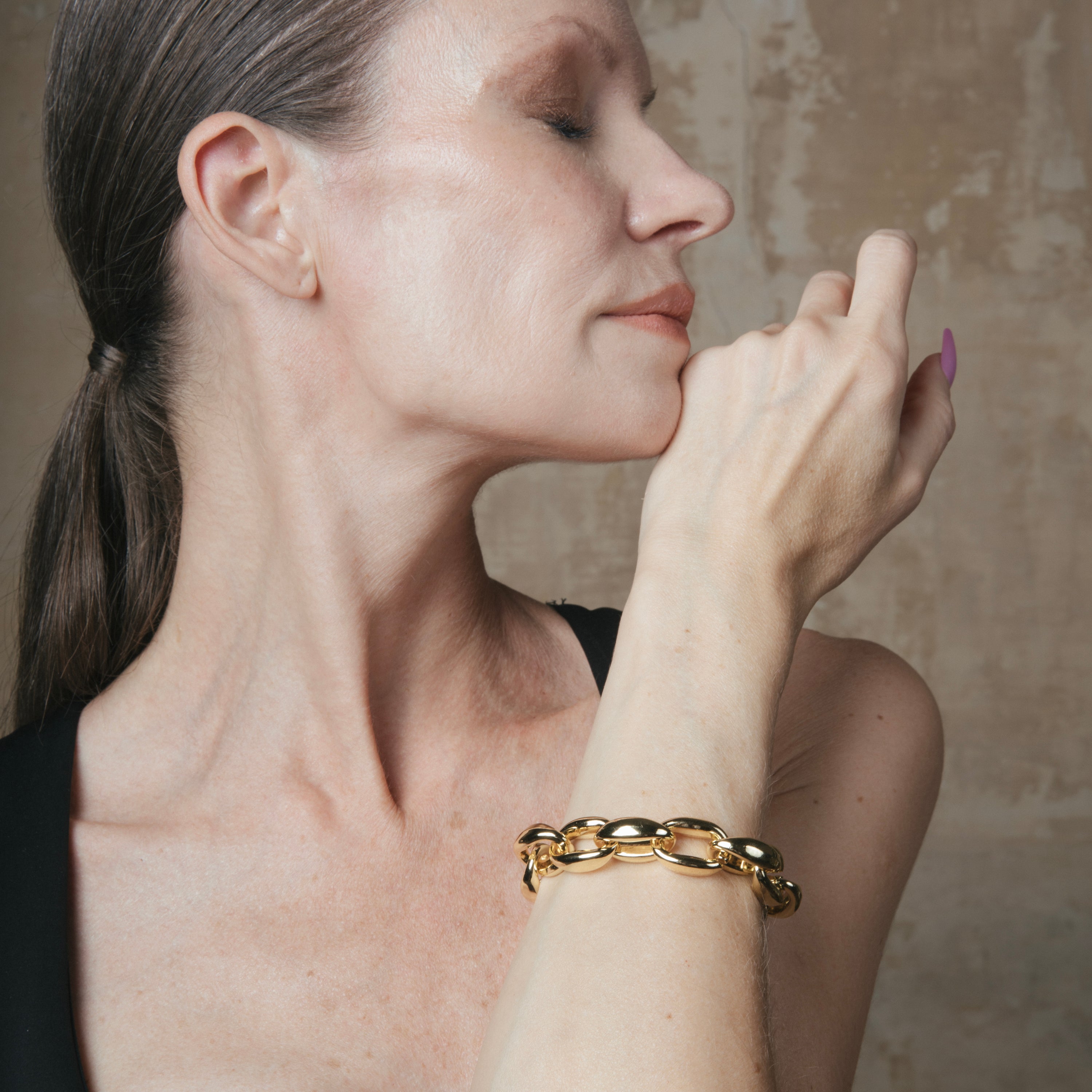 Pulsera acabado en oro amarillo de 18k - Aula