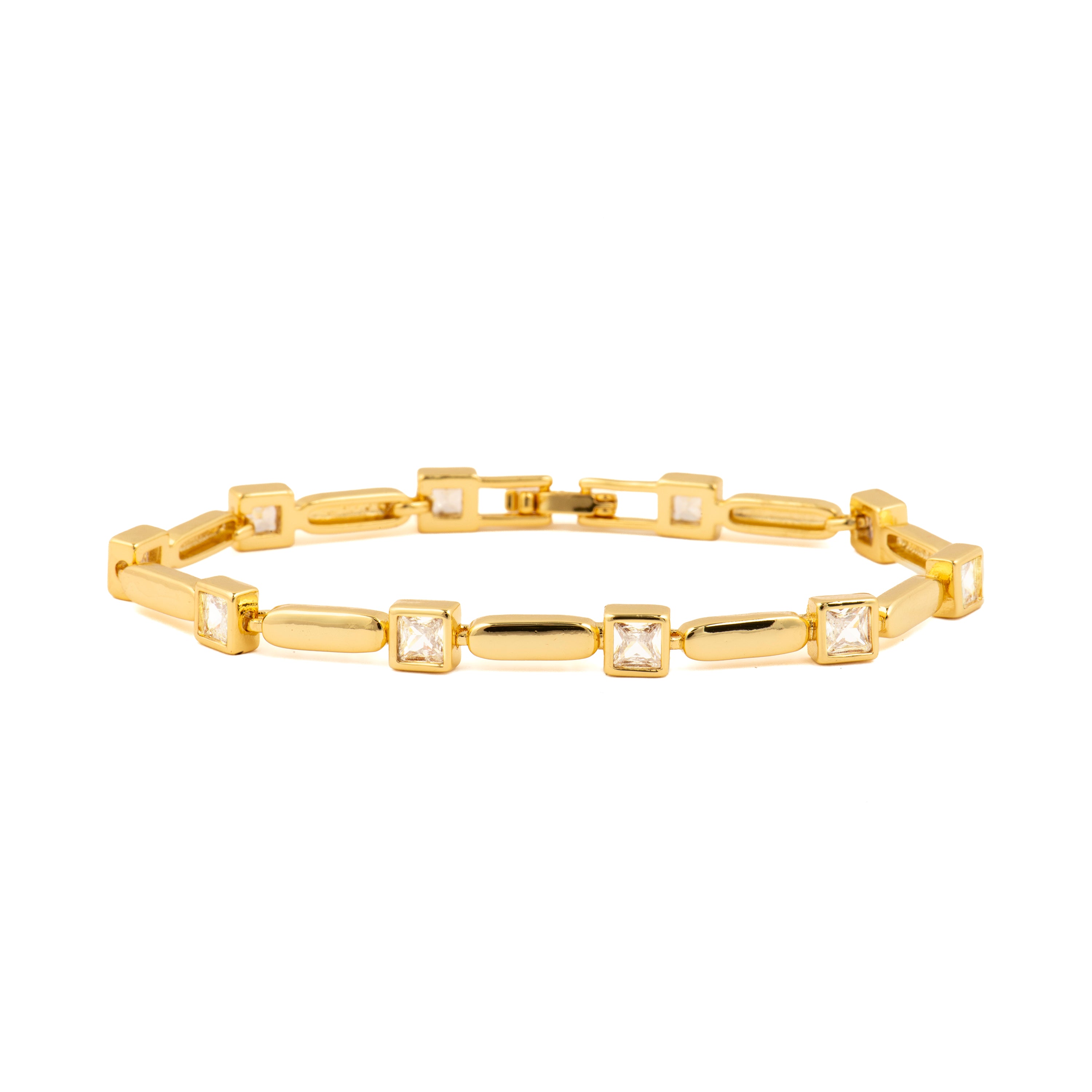Bracciale con zircone brillante finitura in oro giallo 18k - Aslion