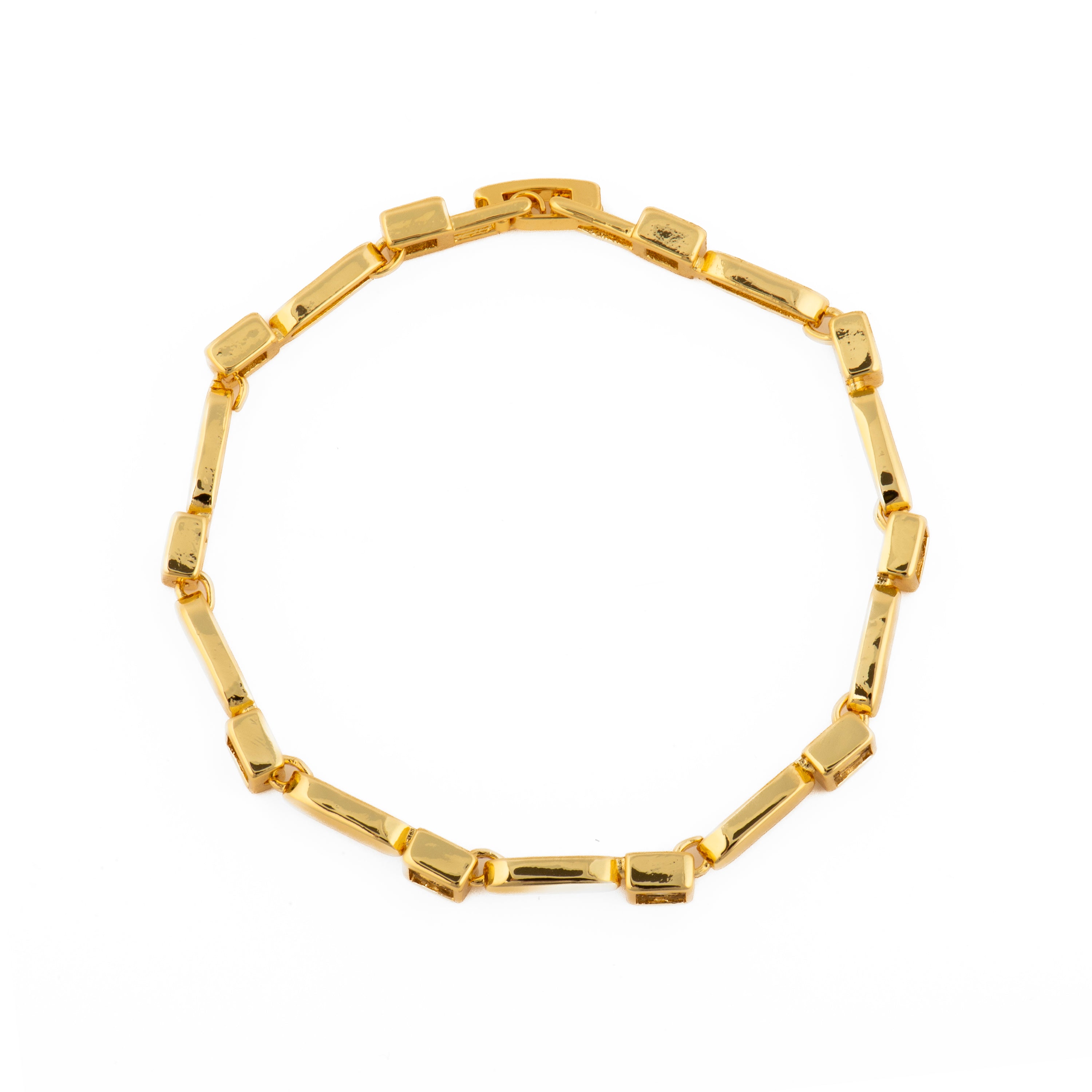 Bracciale con zircone brillante finitura in oro giallo 18k - Aslion
