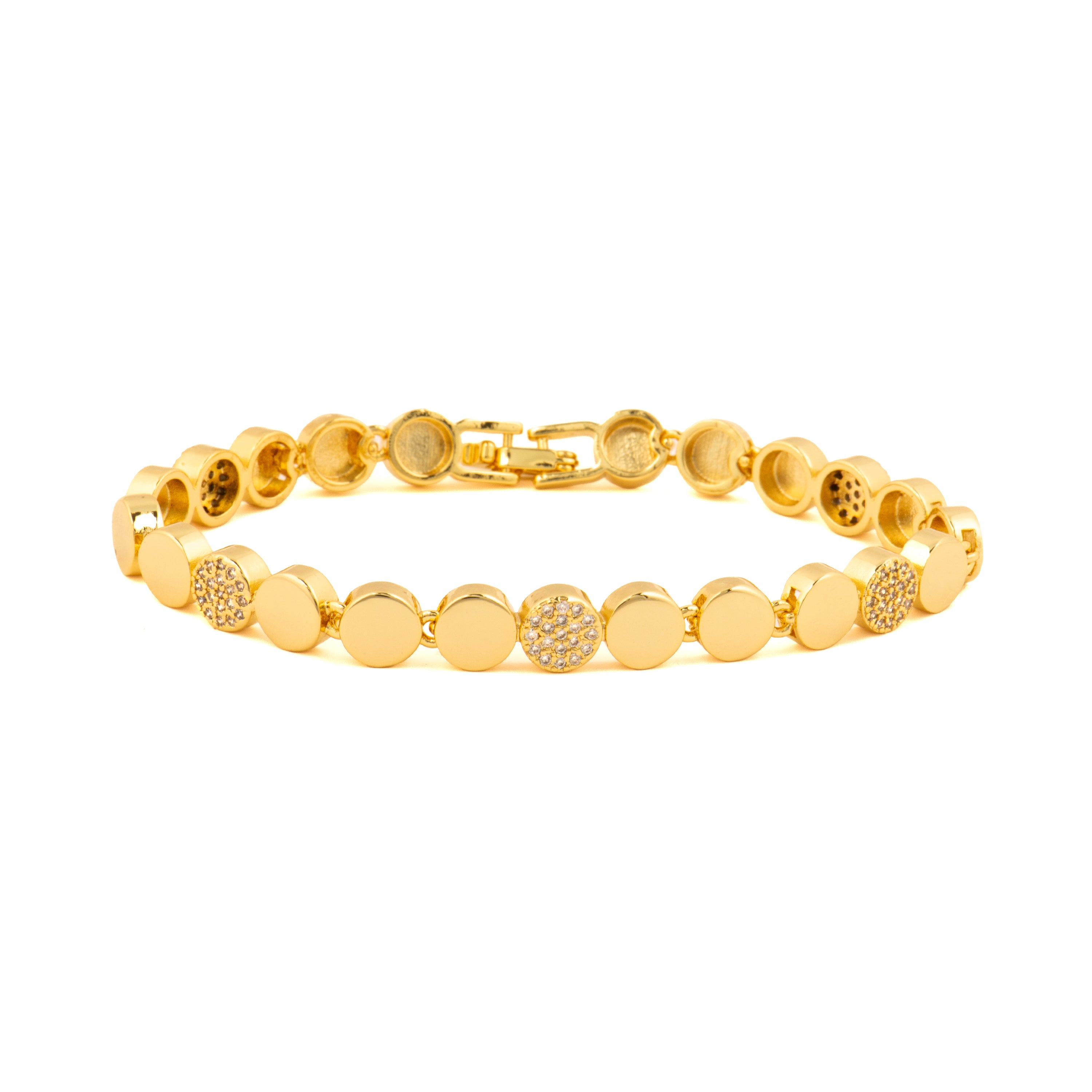 Pulsera de Circonita Brillante acabado en oro amarillo de 18k - Sywi