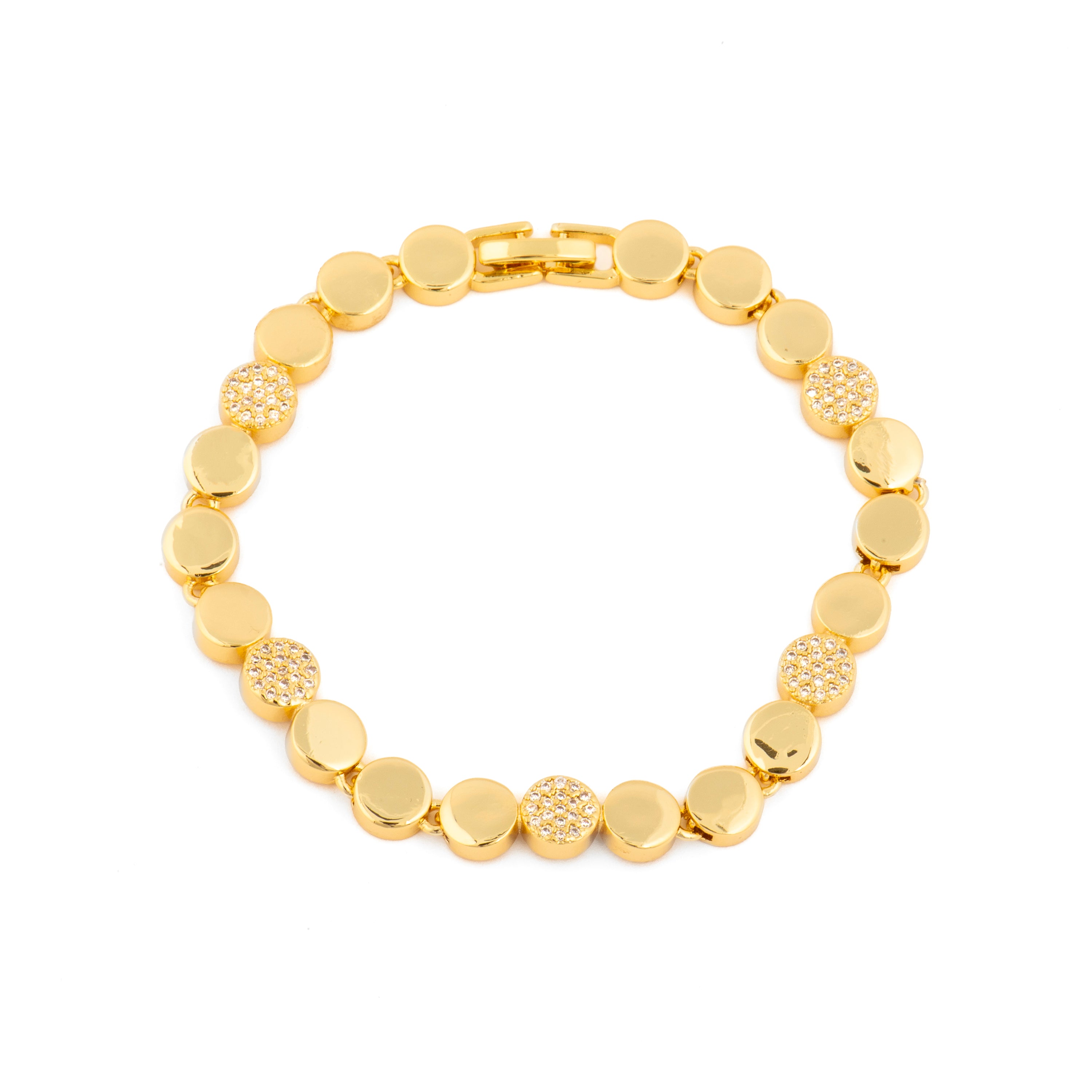 Pulsera de Circonita Brillante acabado en oro amarillo de 18k - Sywi