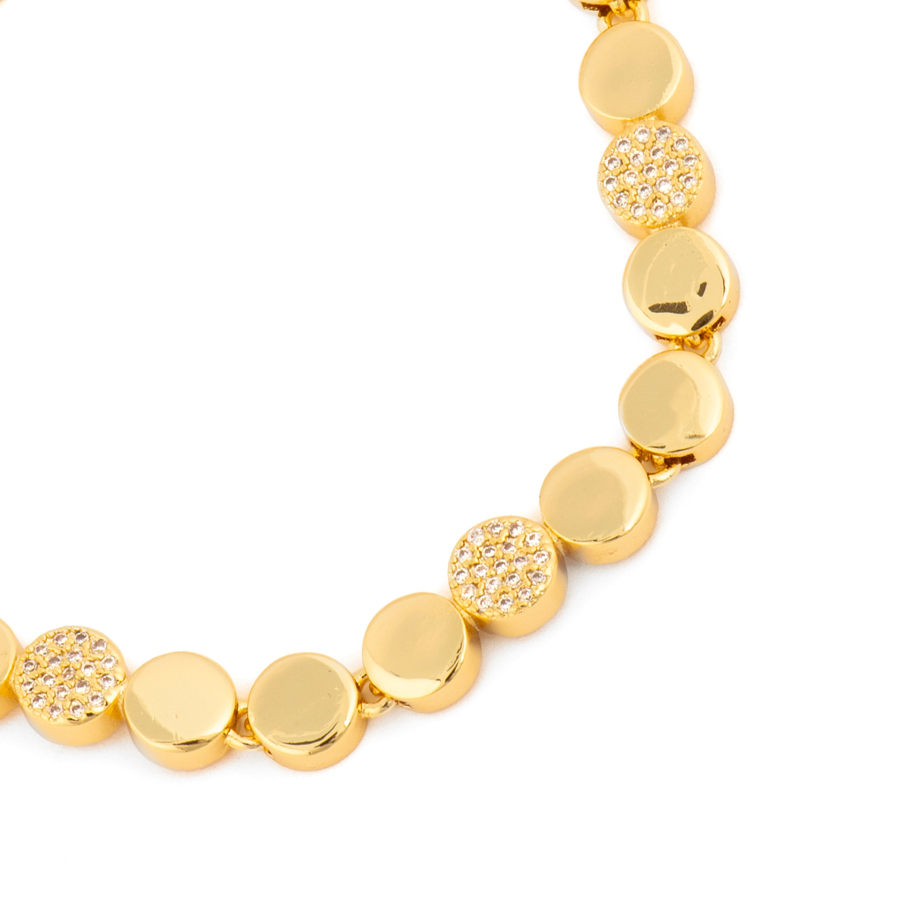 Pulsera de Circonita Brillante acabado en oro amarillo de 18k - Sywi
