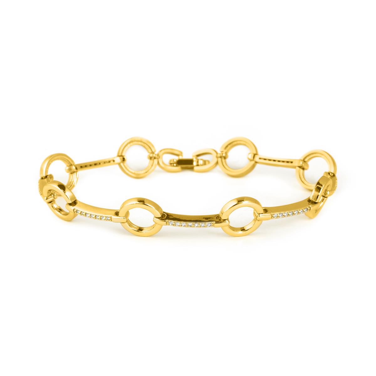 Pulsera de Circonita Brillante acabado en oro amarillo de 18k - Dimaran