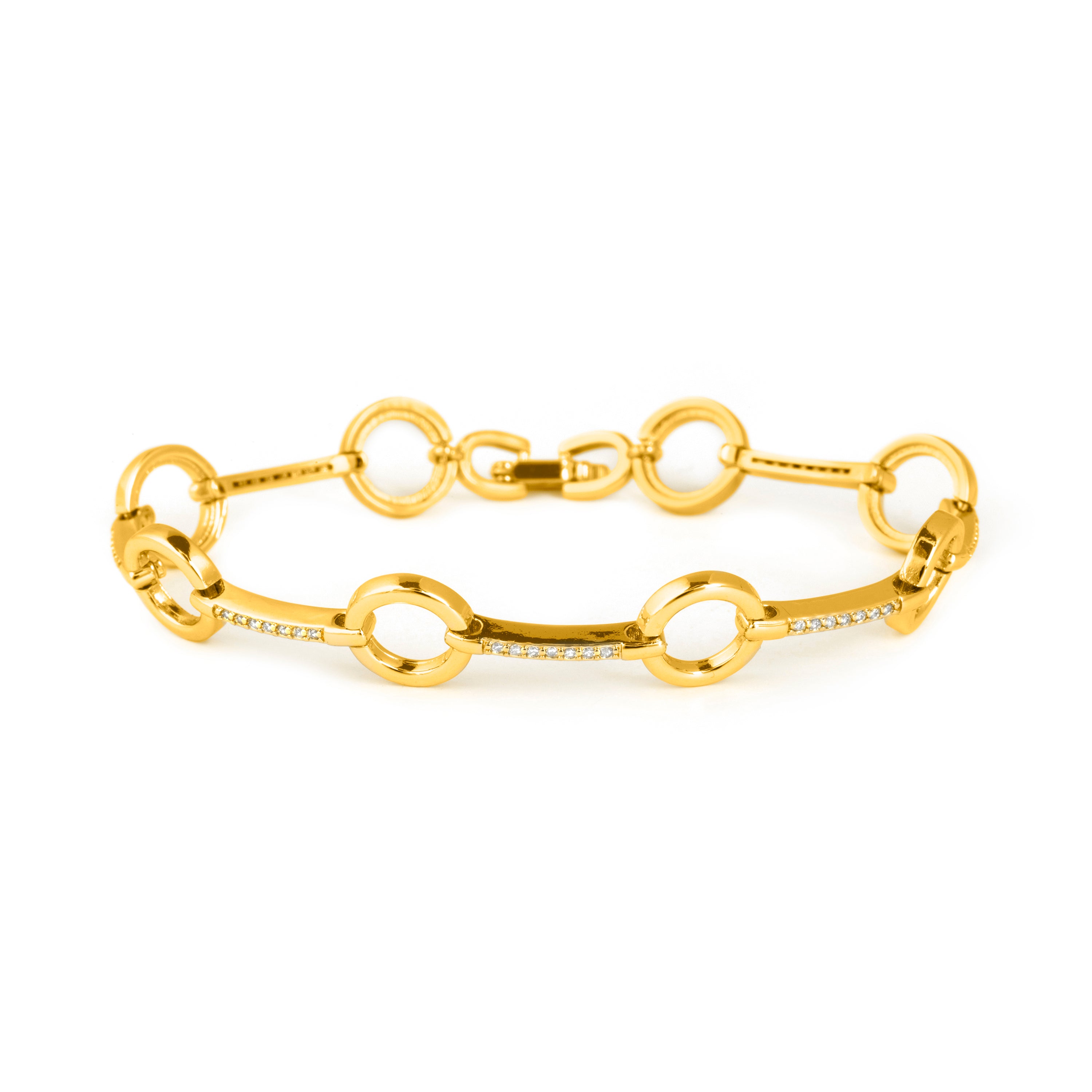 Bracelet en zircon brillant finition or jaune 18 carats - Dimaran