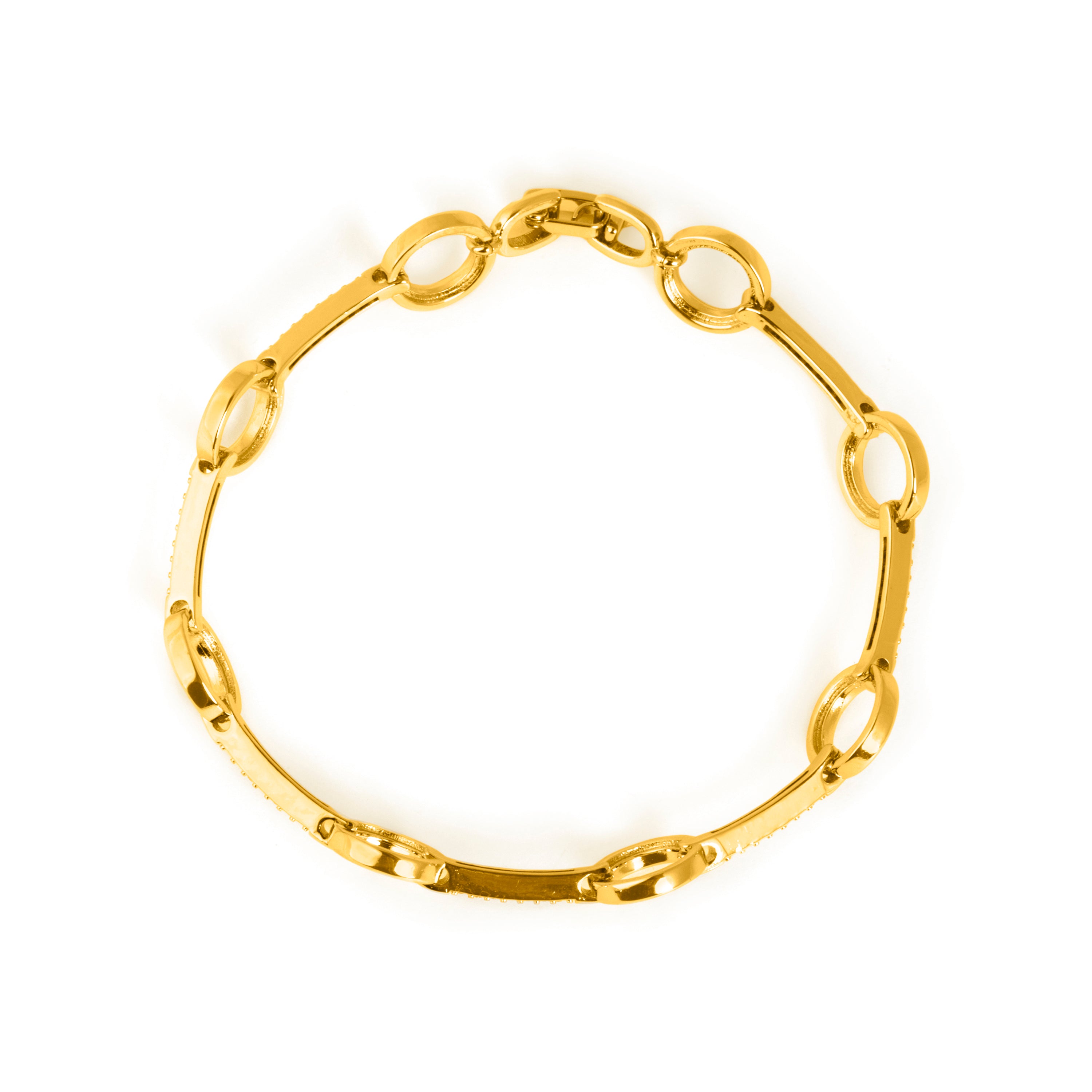 Bracelet en zircon brillant finition or jaune 18 carats - Dimaran
