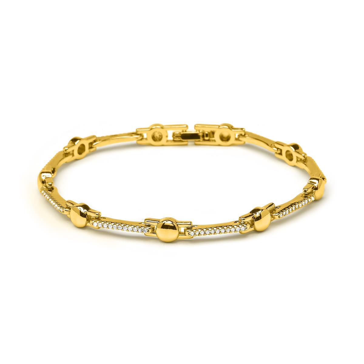 Pulsera de Circonita Brillante acabado en oro amarillo de 18k - Rarix