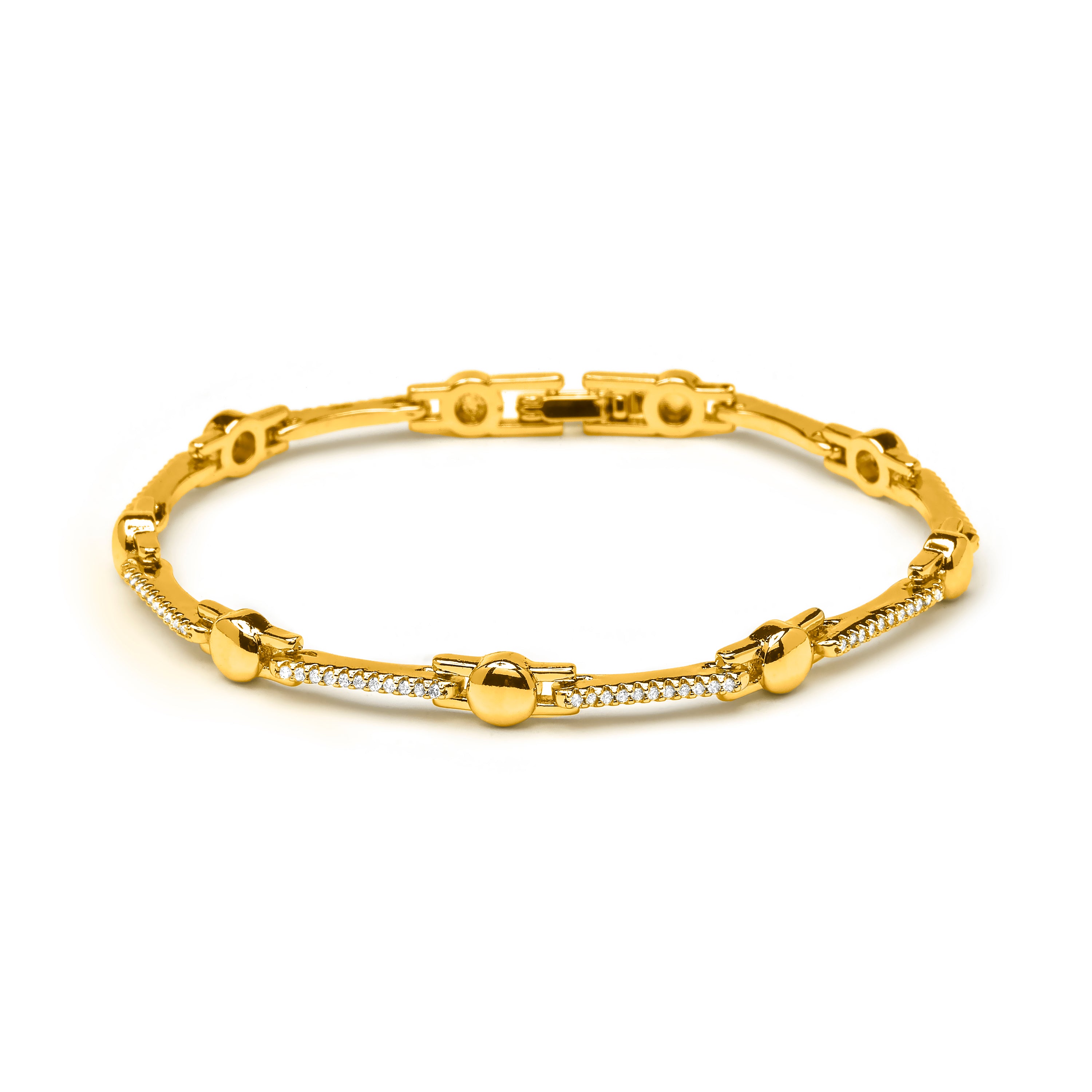 Bracelet en zircon brillant finition or jaune 18 carats - Rarix