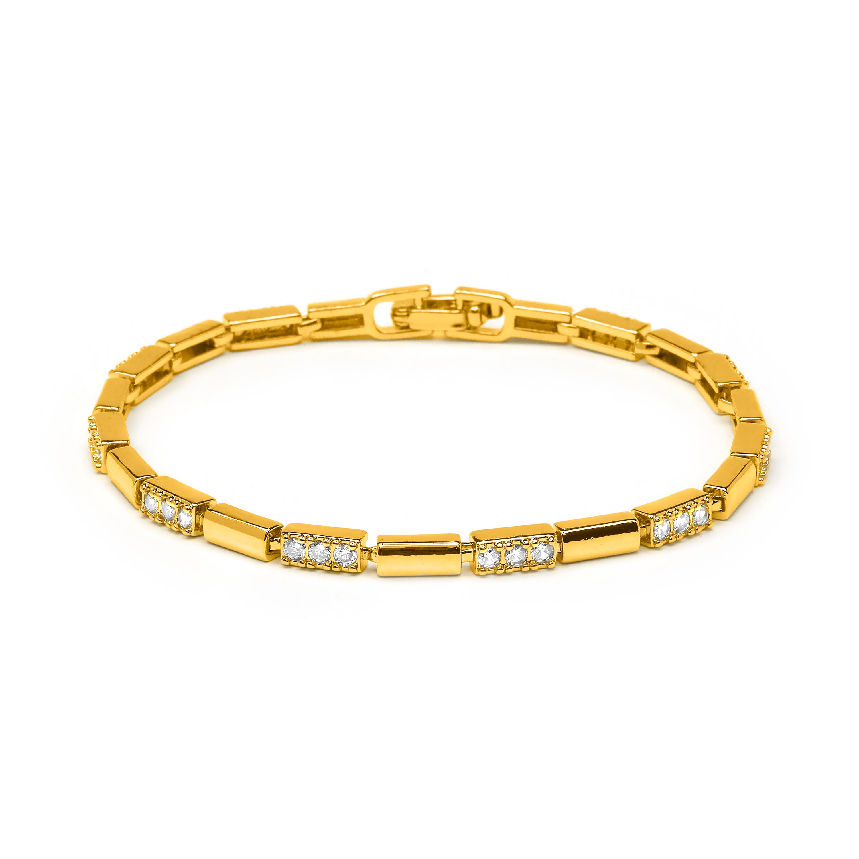 Bracelet en zircon brillant finition or jaune 18 carats - Tavli