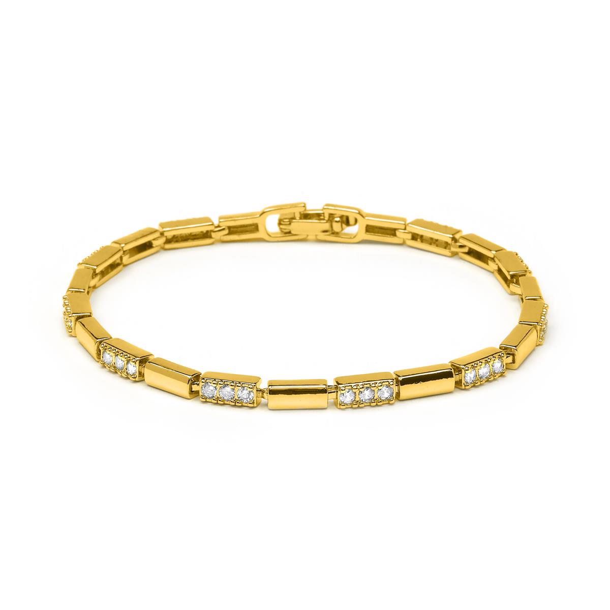 Pulsera de Circonita Brillante acabado en oro amarillo de 18k - Tavli