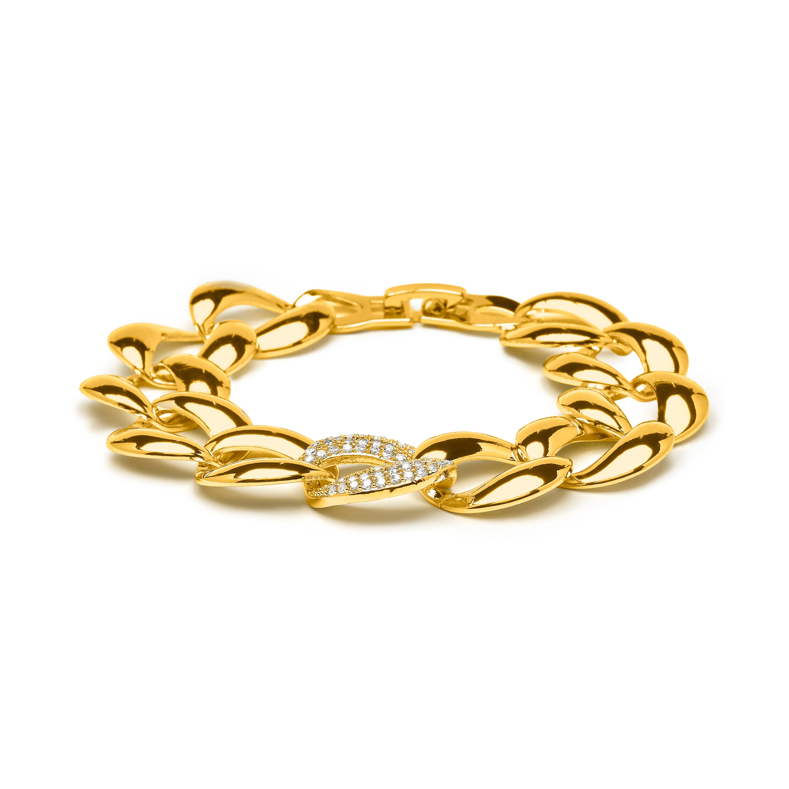 Brilliant Cubic Zirconia Bracelet finished in 18k Yellow Gold - Shinthi
