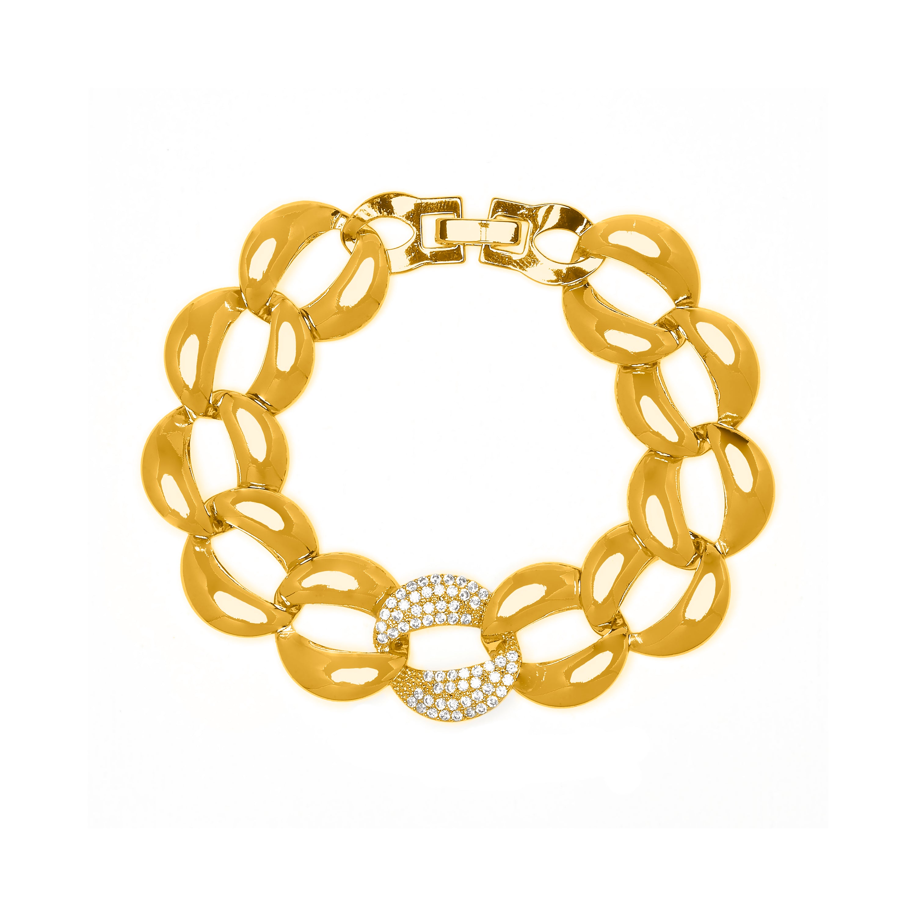 Brilliant Cubic Zirconia Bracelet finished in 18k Yellow Gold - Shinthi