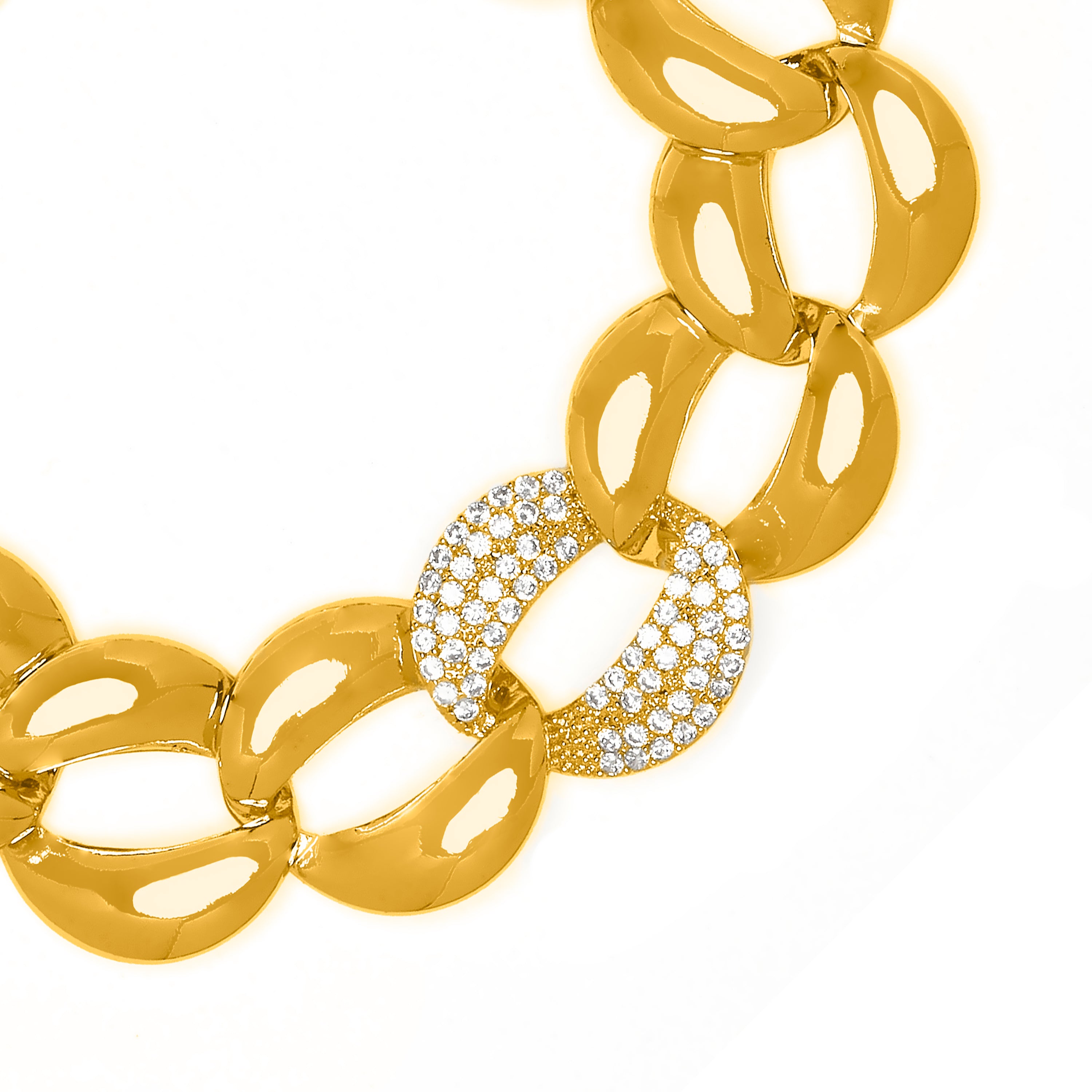 Brilliant Cubic Zirconia Bracelet finished in 18k Yellow Gold - Shinthi
