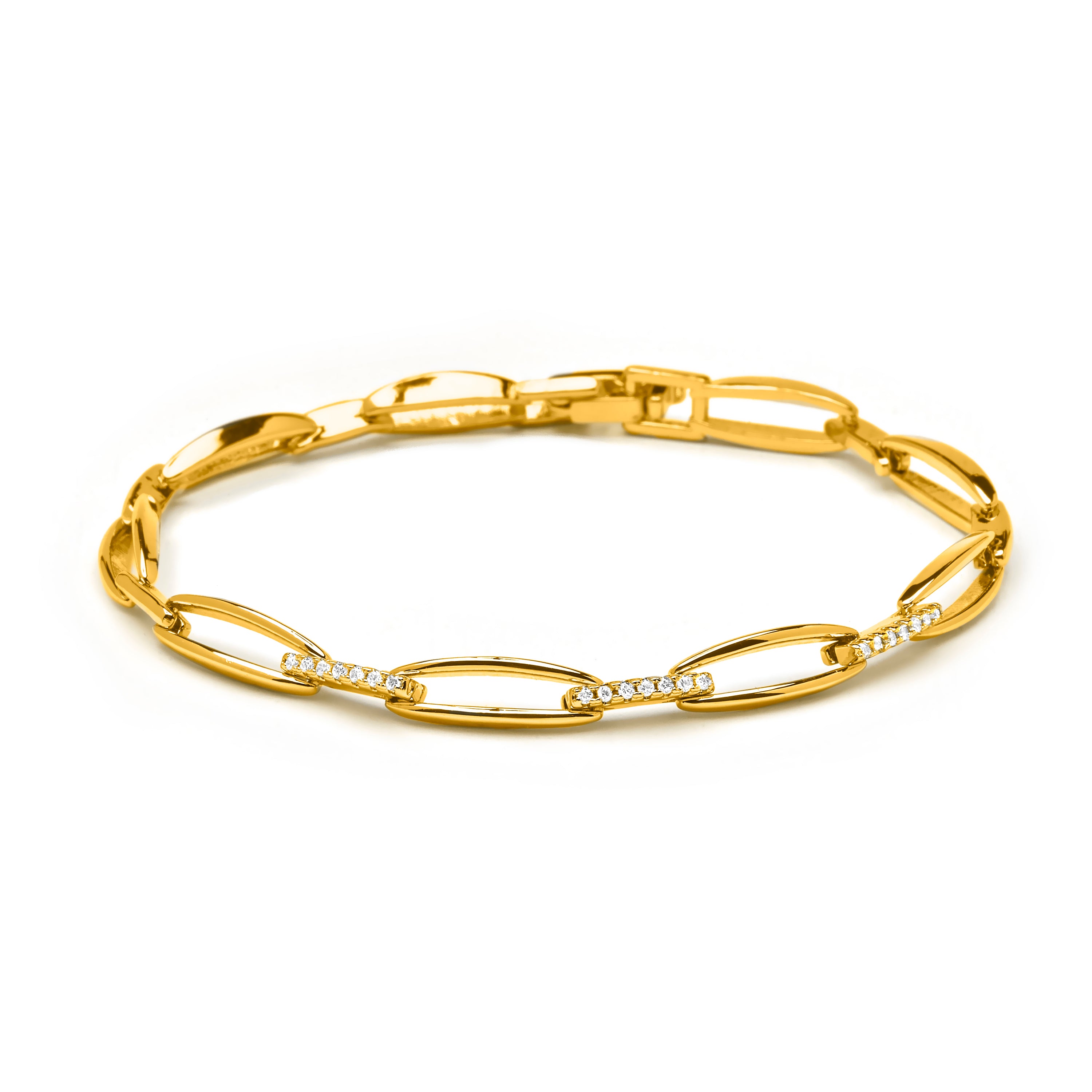 Bracelet en zircon brillant finition or jaune 18 carats - Thylo