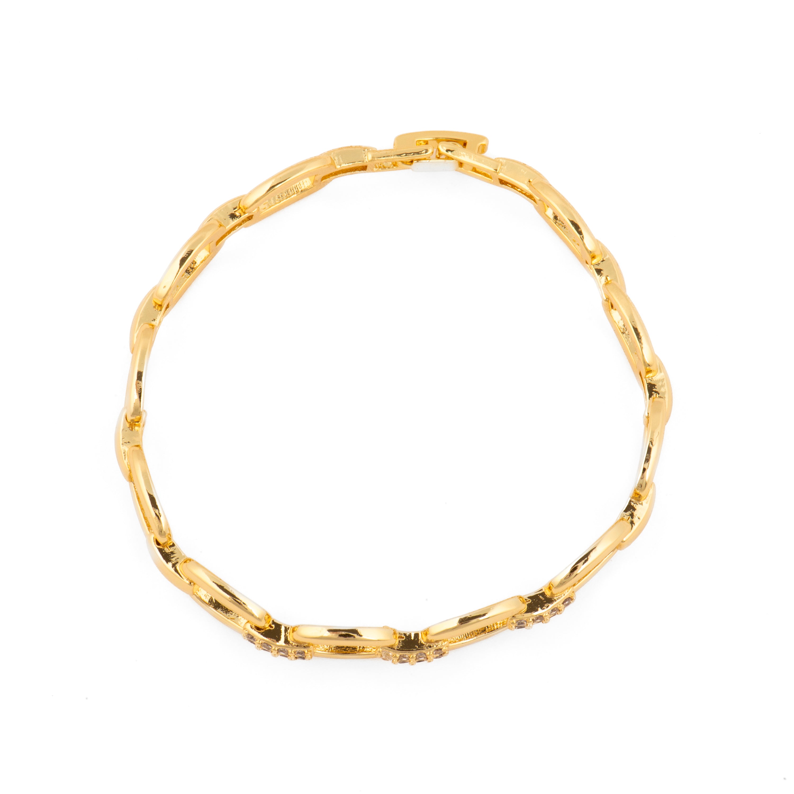 Bracciale con zircone brillante finitura in oro giallo 18k - Insio