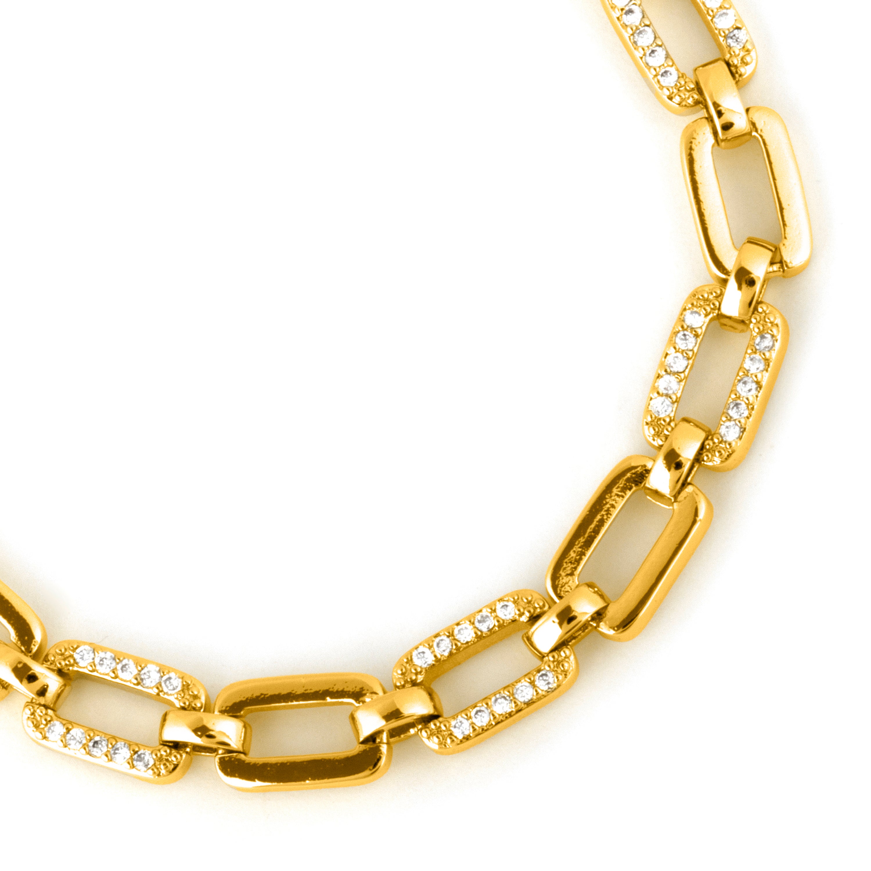 Bracciale con zircone brillante finitura in oro giallo 18k - Asgoth