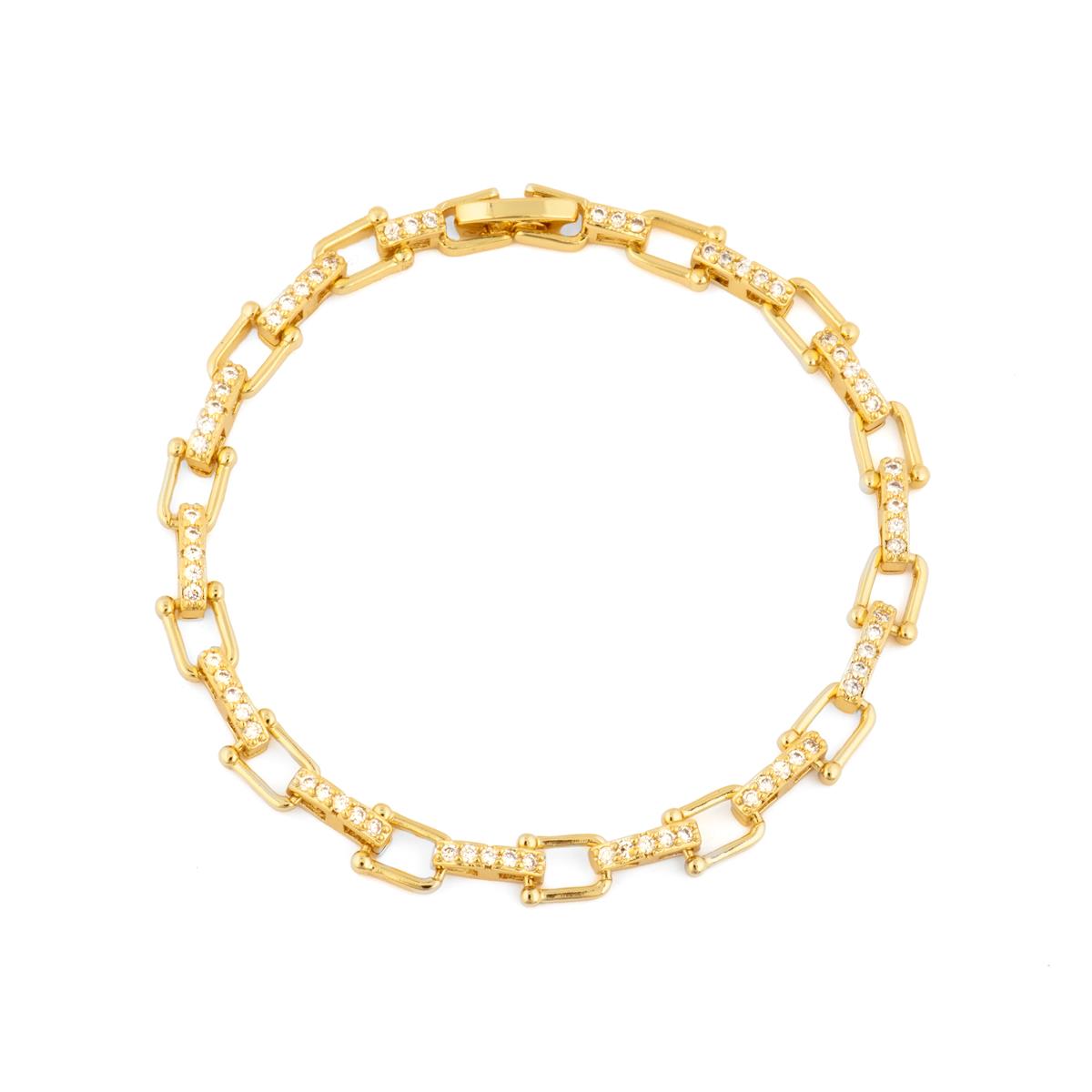 Pulsera de Circonita Brillante acabado en oro amarillo de 18k - Dordel