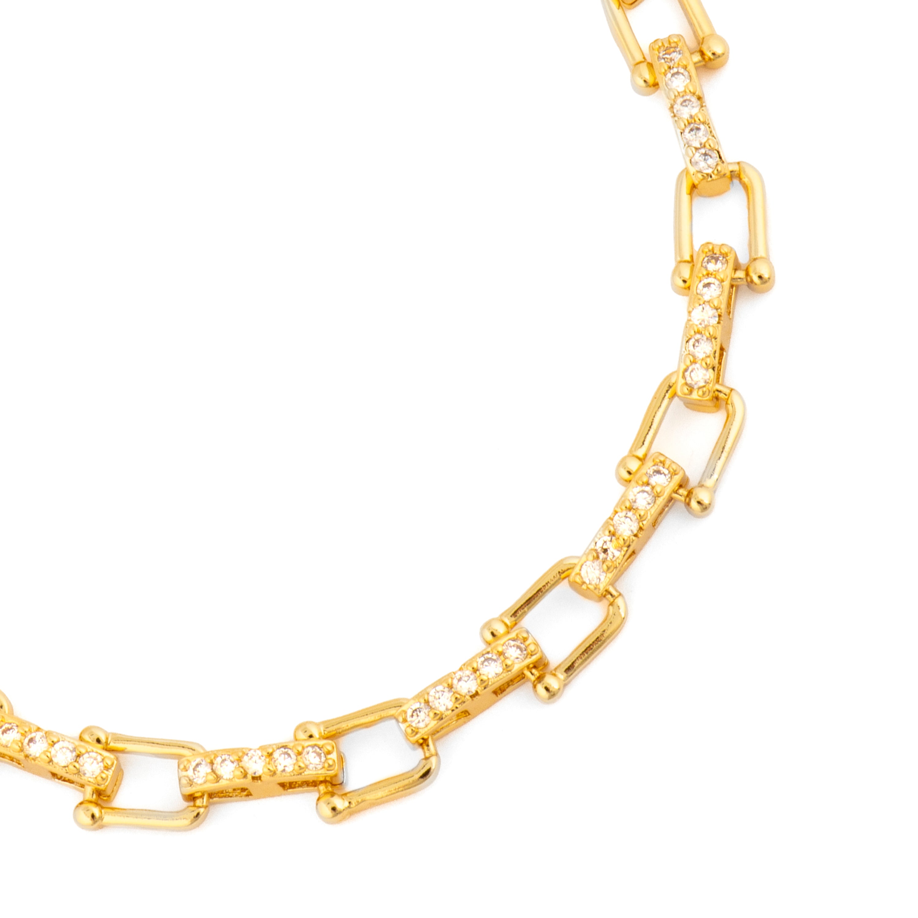 Bracciale con zirconi brillanti finitura in oro giallo 18k - Dordel