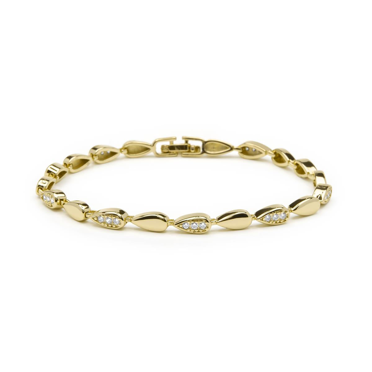 Pulsera de Circonita Brillante acabado en oro amarillo de 18k - Tanal