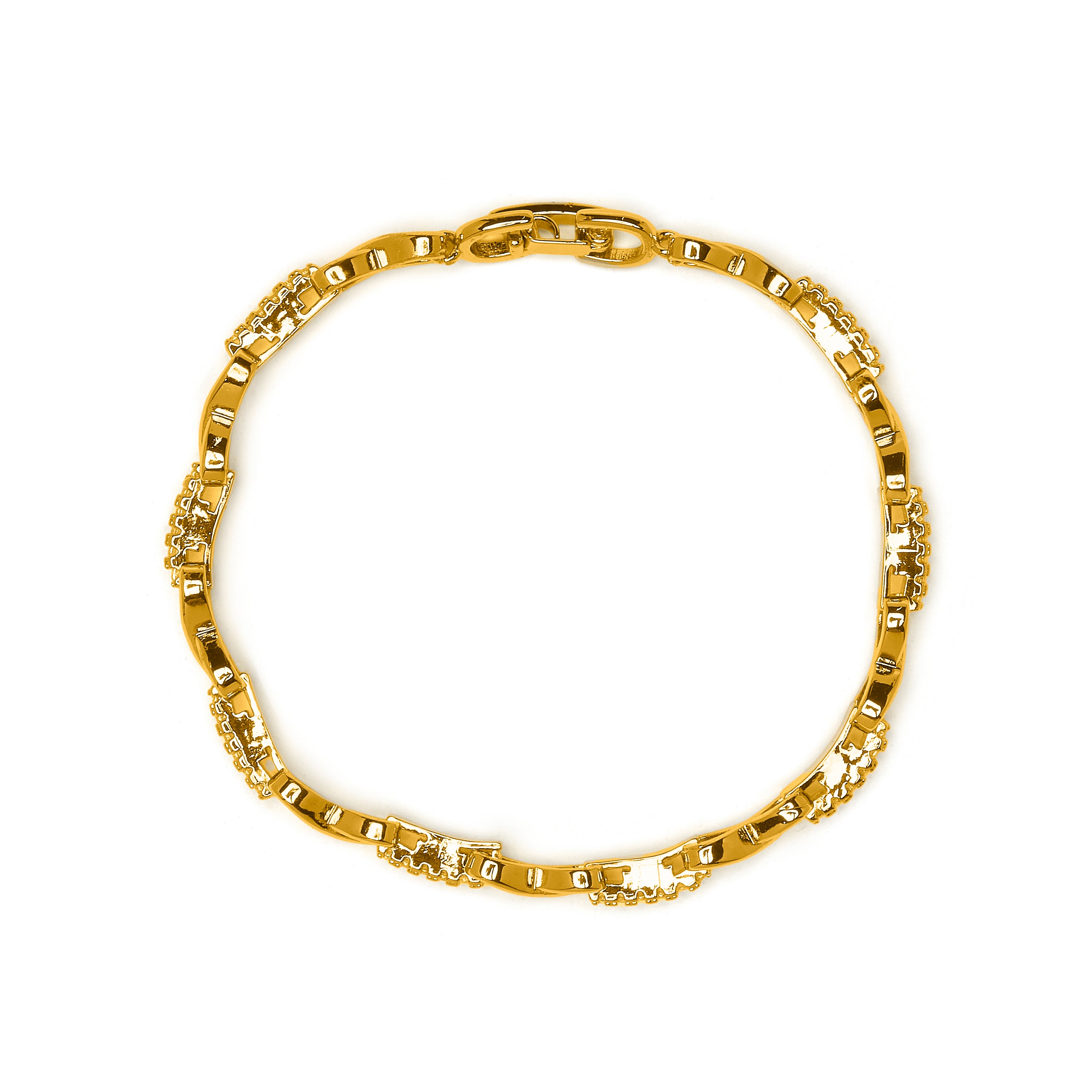 Pulsera de Circonita Brillante acabado en oro amarillo de 18k - Raak