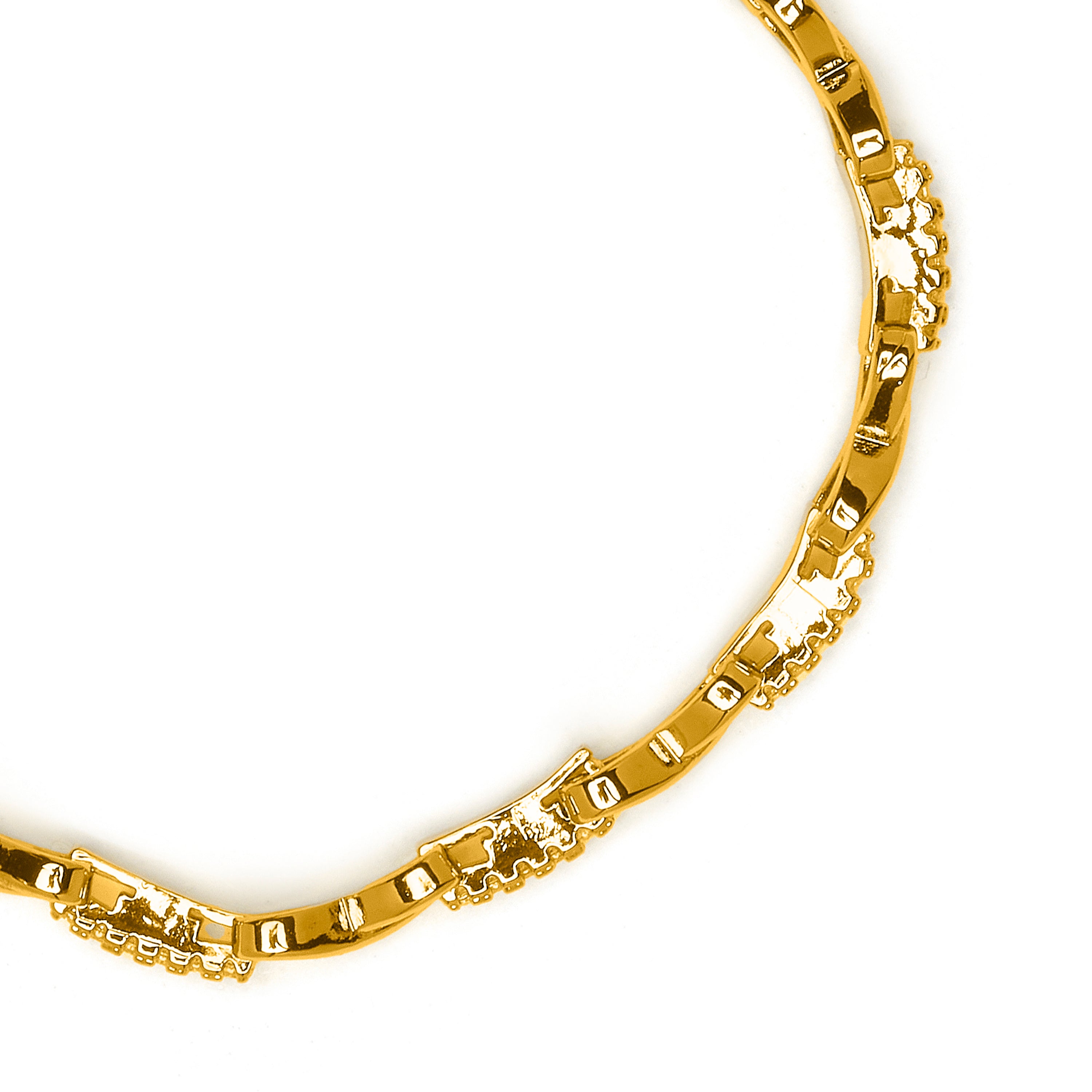 Pulsera de Circonita Brillante acabado en oro amarillo de 18k - Raak