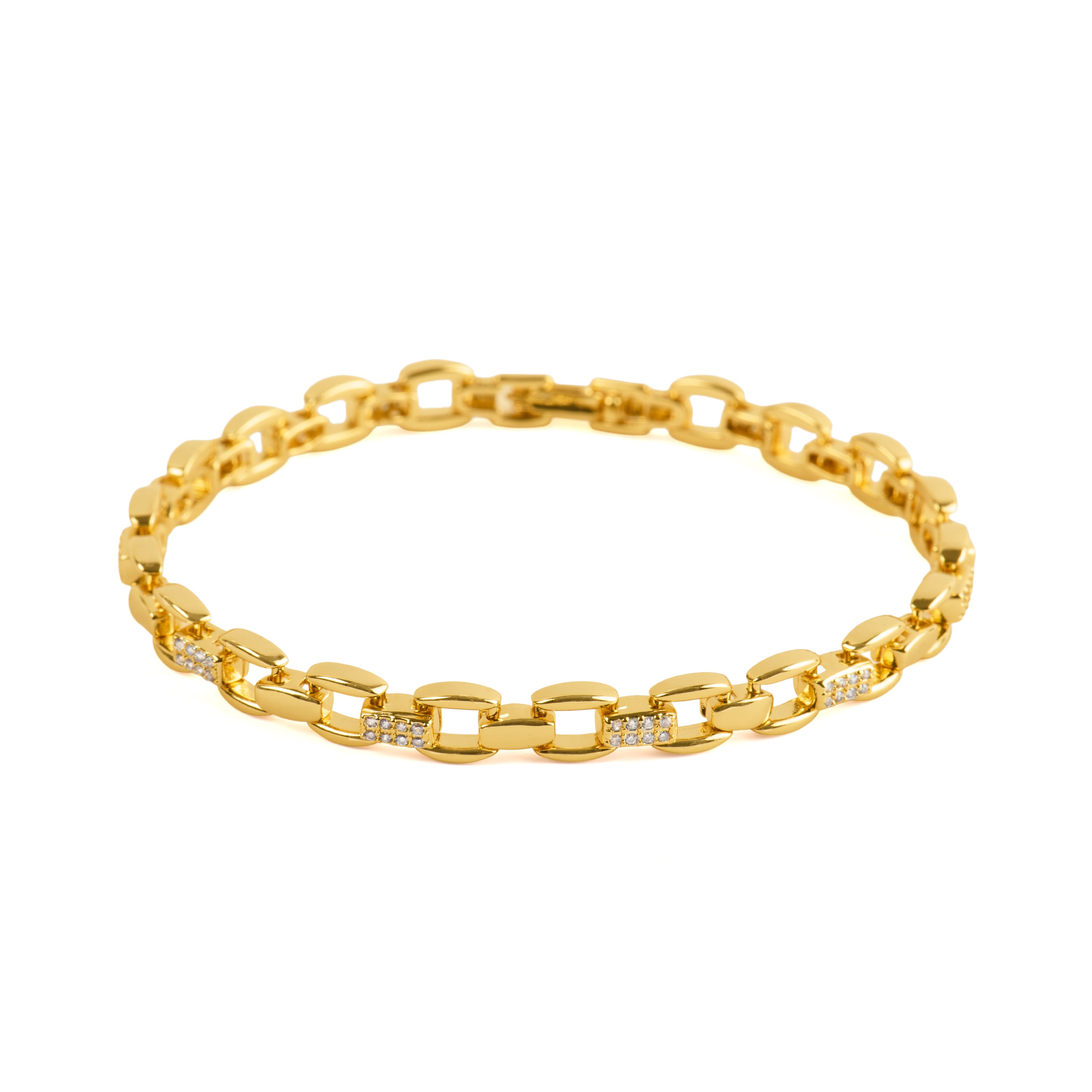 Glänzendes Zirkonarmband mit 18k Gelbgold-Finish - Yaris