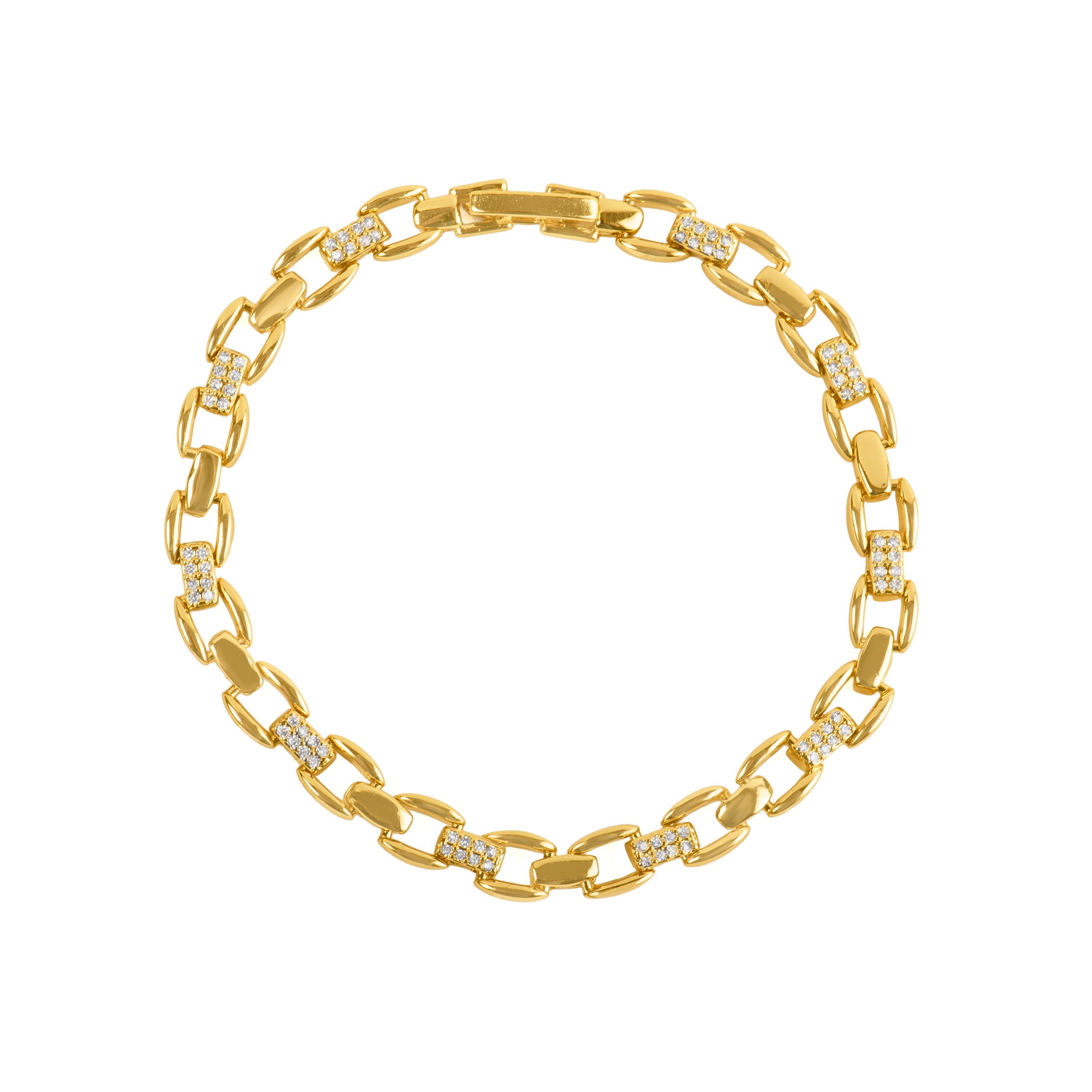 Glänzendes Zirkonarmband mit 18k Gelbgold-Finish - Yaris