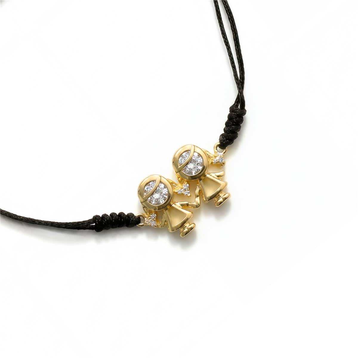 Bright Zircon Bracelet with 18k Yellow Gold Finish - Girls