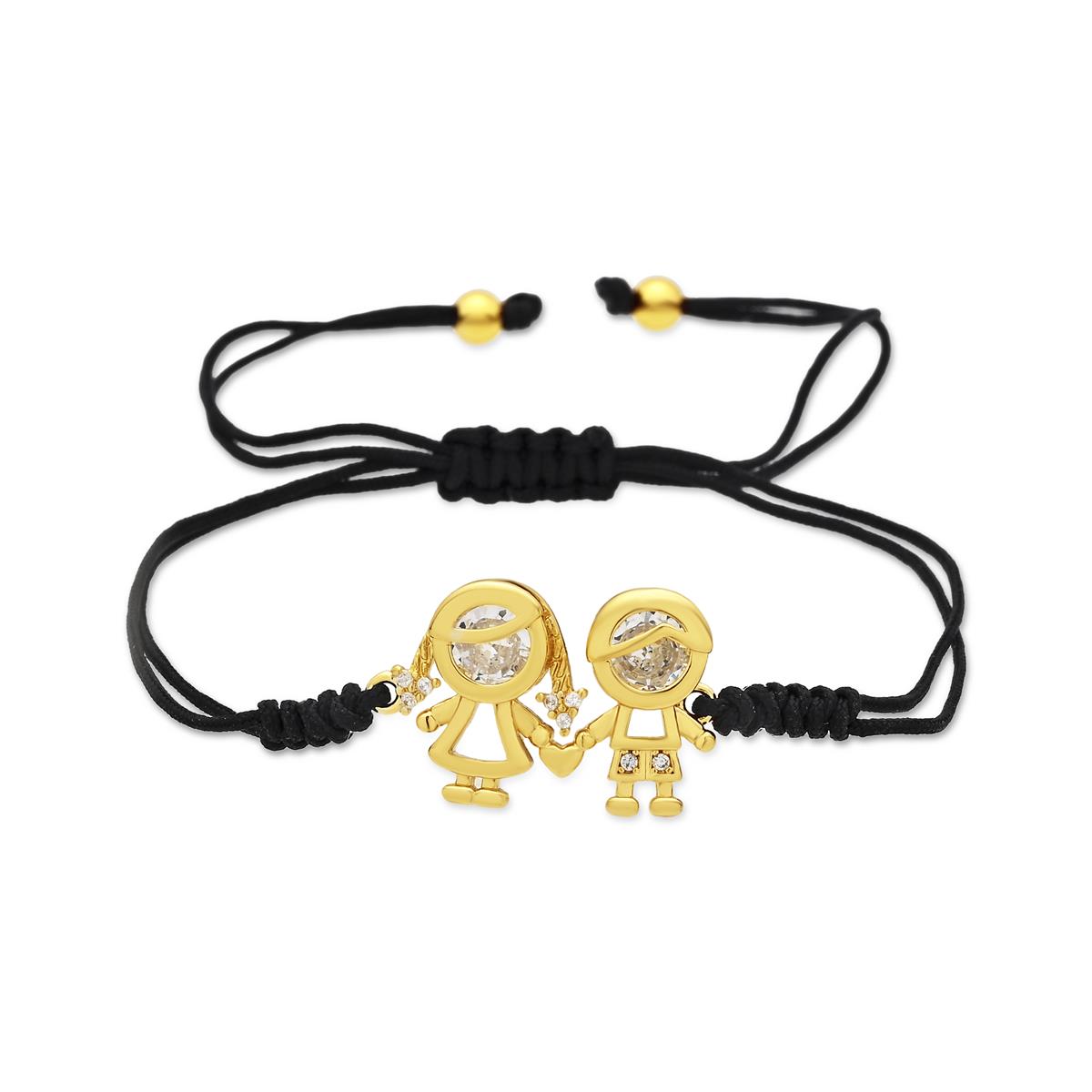 Bracciale con zircone brillante finitura in oro giallo 18k - Bambini