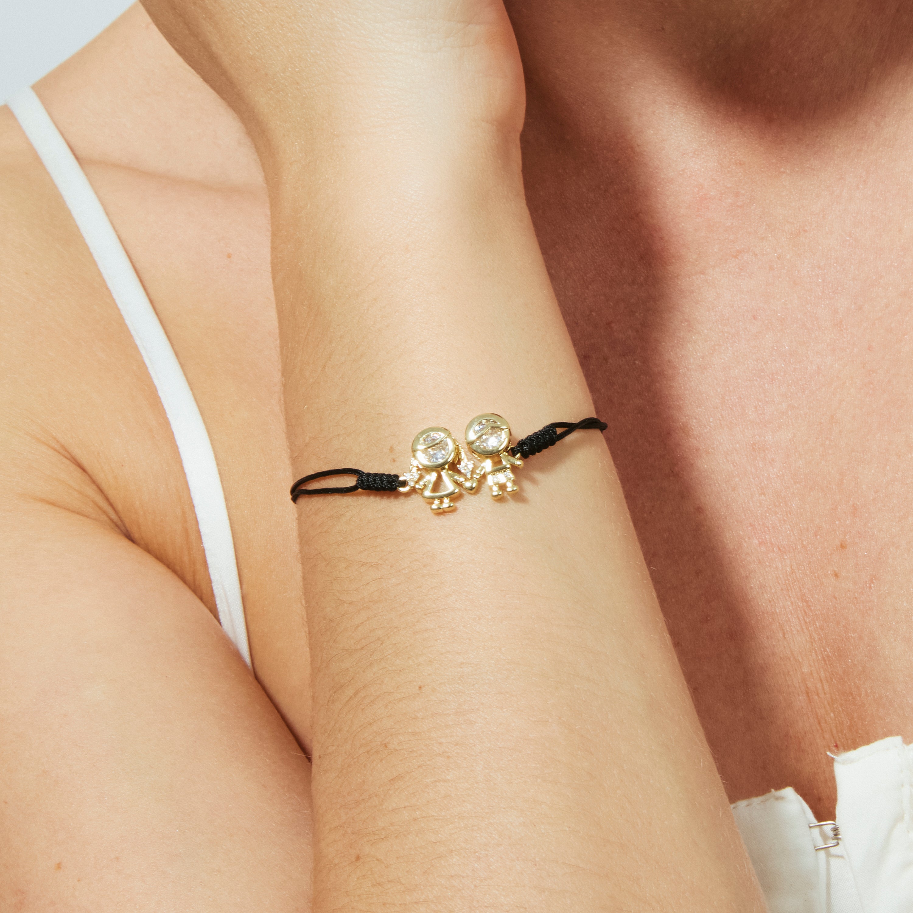 Bracelet en zircon brillant finition or jaune 18 carats - Enfants