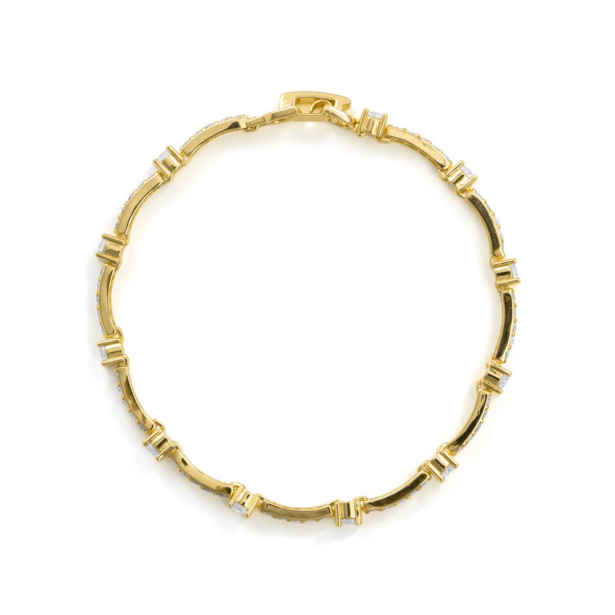 Pulsera de Aleación de Metal y Circonita Brillante acabado en oro amarillo de 18k - Raydowa
