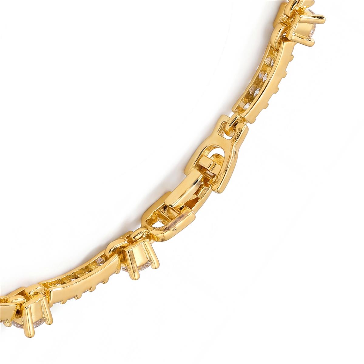 Pulsera de Aleación de Metal y Circonita Brillante acabado en oro amarillo de 18k - Raydowa