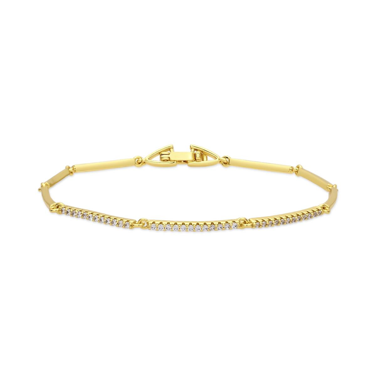 Pulsera de Aleación de Metal y Circonita Brillante acabado en oro amarillo de 18k - Ranme