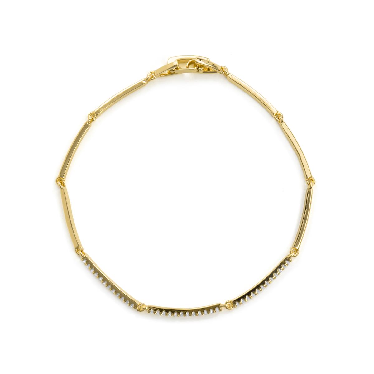 Pulsera de Aleación de Metal y Circonita Brillante acabado en oro amarillo de 18k - Ranme