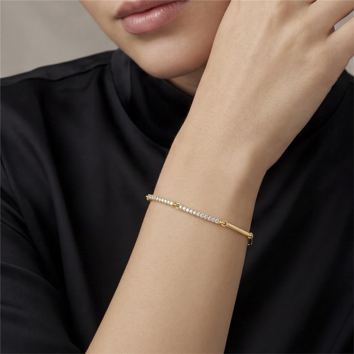 Pulsera de Aleación de Metal y Circonita Brillante acabado en oro amarillo de 18k - Ranme