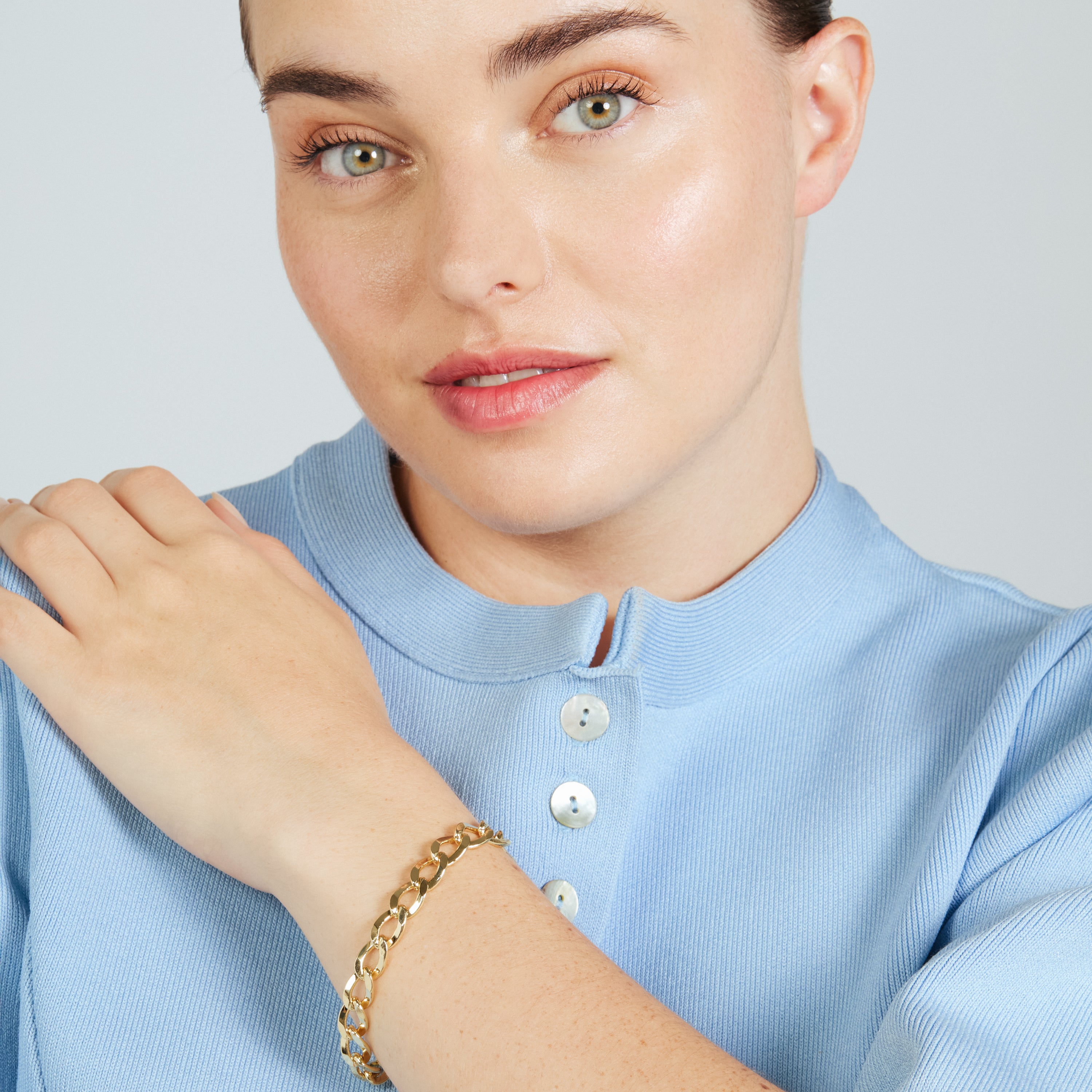 Pulsera de Circonita Brillante acabado en oro amarillo de 18k - Fasam